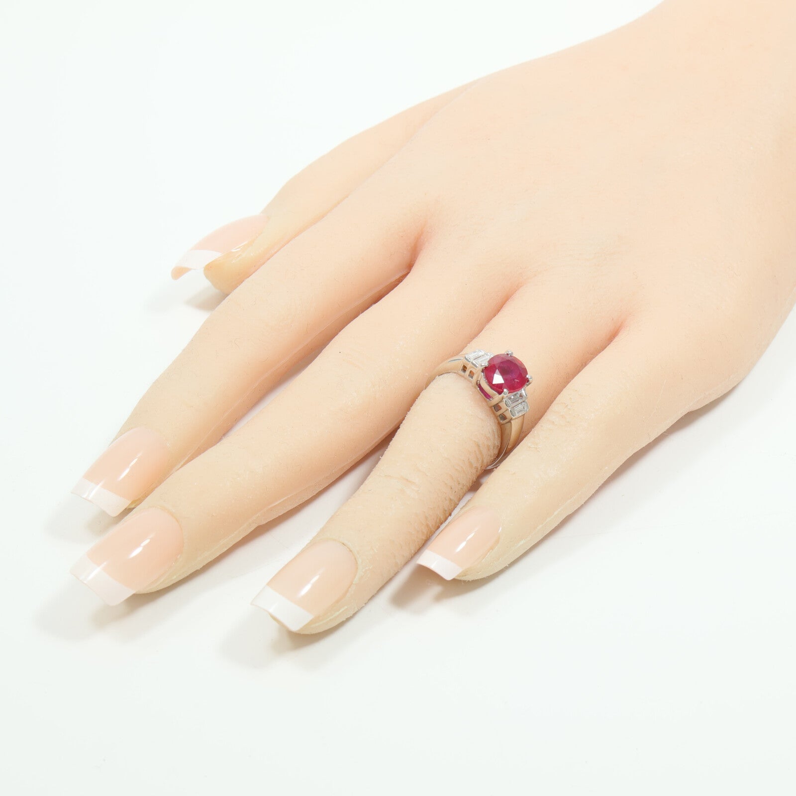 JEWELRY PT900鉑金Ruby Diamond Ring紅寶石/鑽石戒指