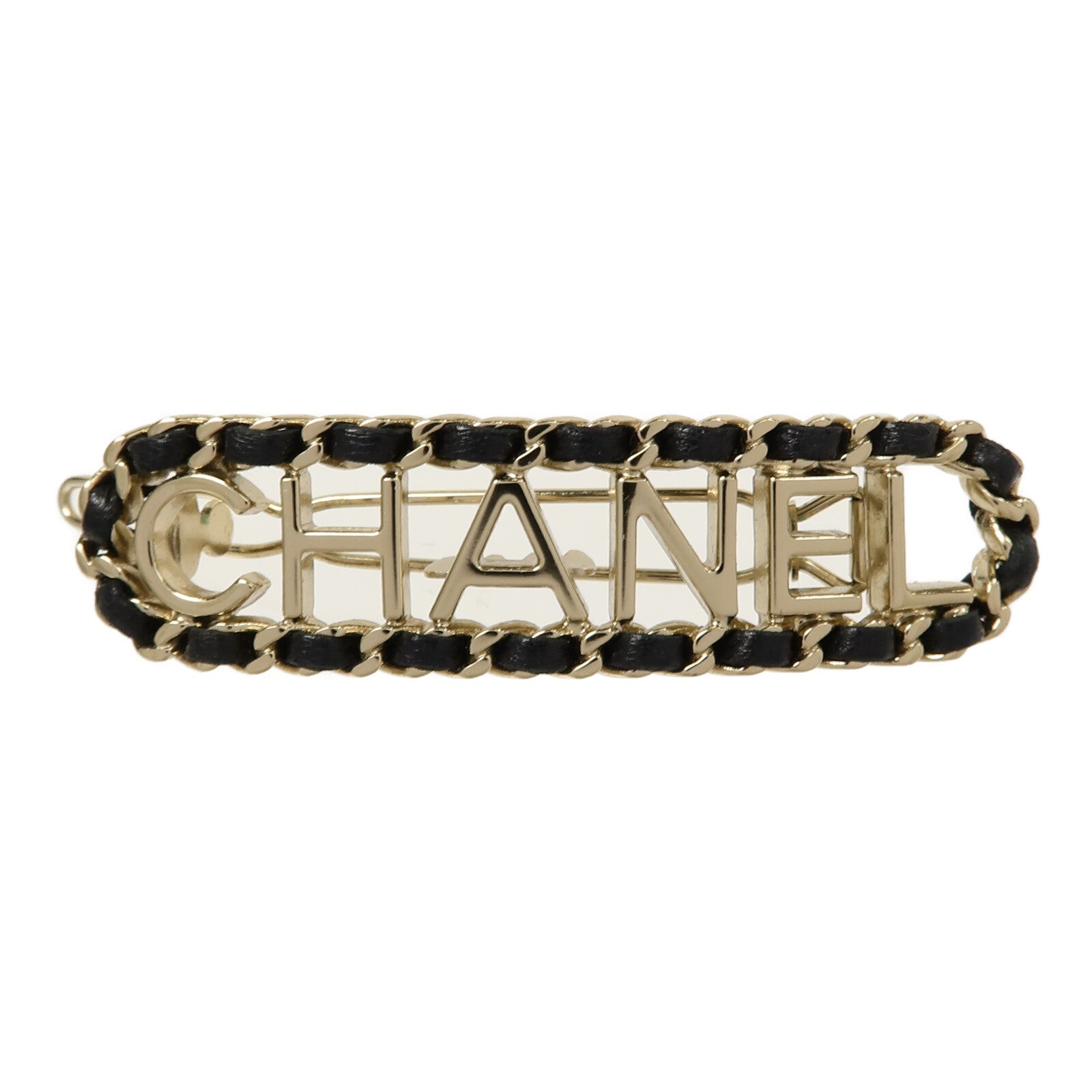 CHANEL 金屬/牛皮皮革Hair Chip髮夾