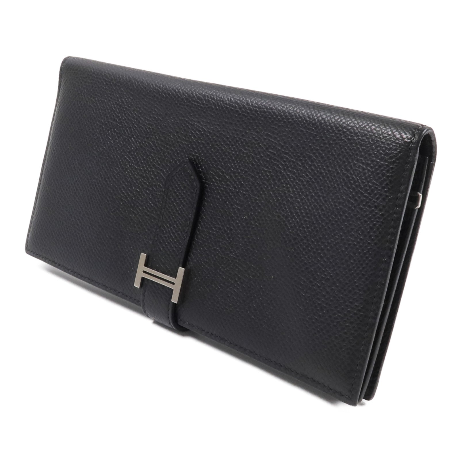 HERMES Epsom皮革Bearn Long Wallet長錢包Noir