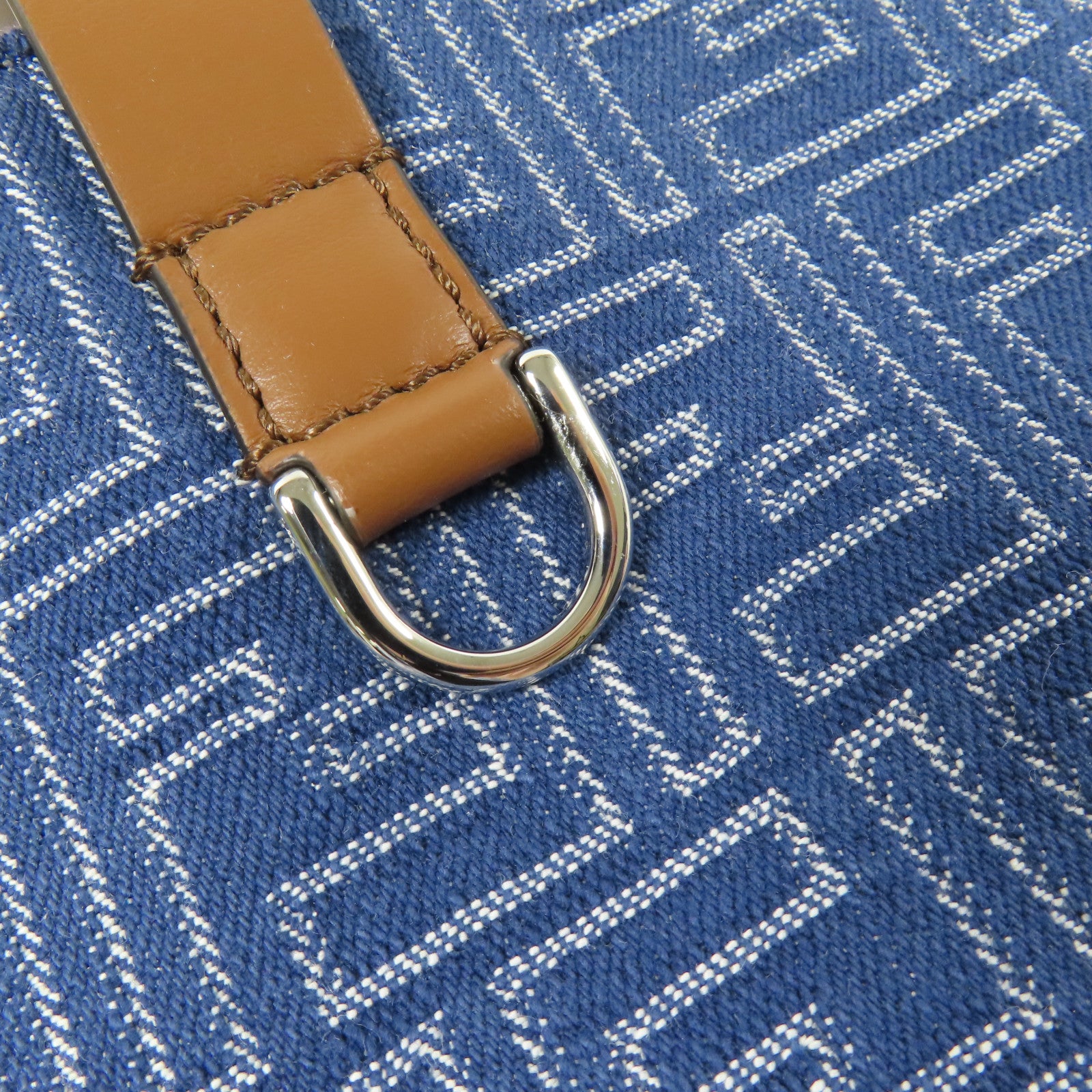 FENDI 【激減優惠】牛仔布/皮革FF Shopping Bag Small銀扣手挽袋