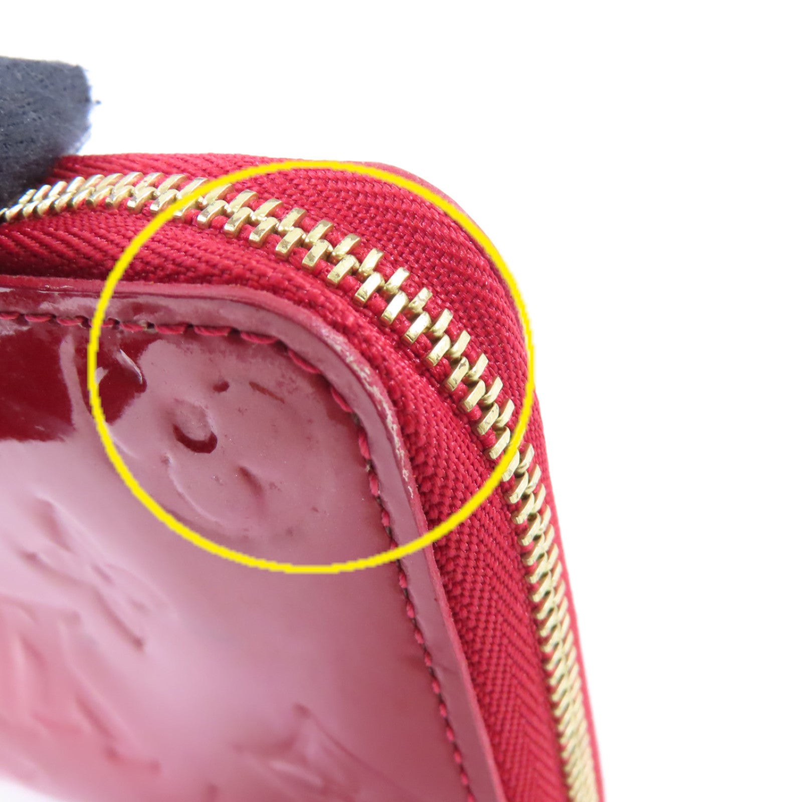 LOUIS VUITTON 【激減優惠】Monogram Vernis Zippy Coin Purse金扣拉鏈零錢包紅色
