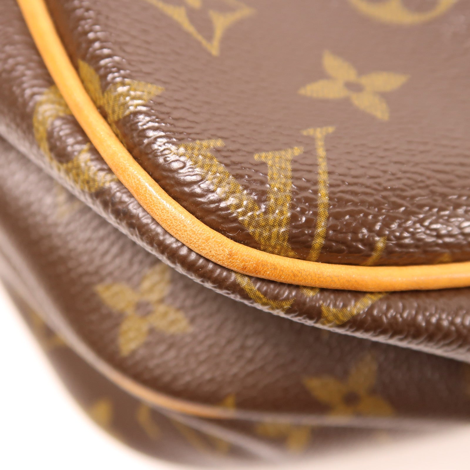 LOUIS VUITTON Monogram Reporter PM金扣肩背袋棕色
