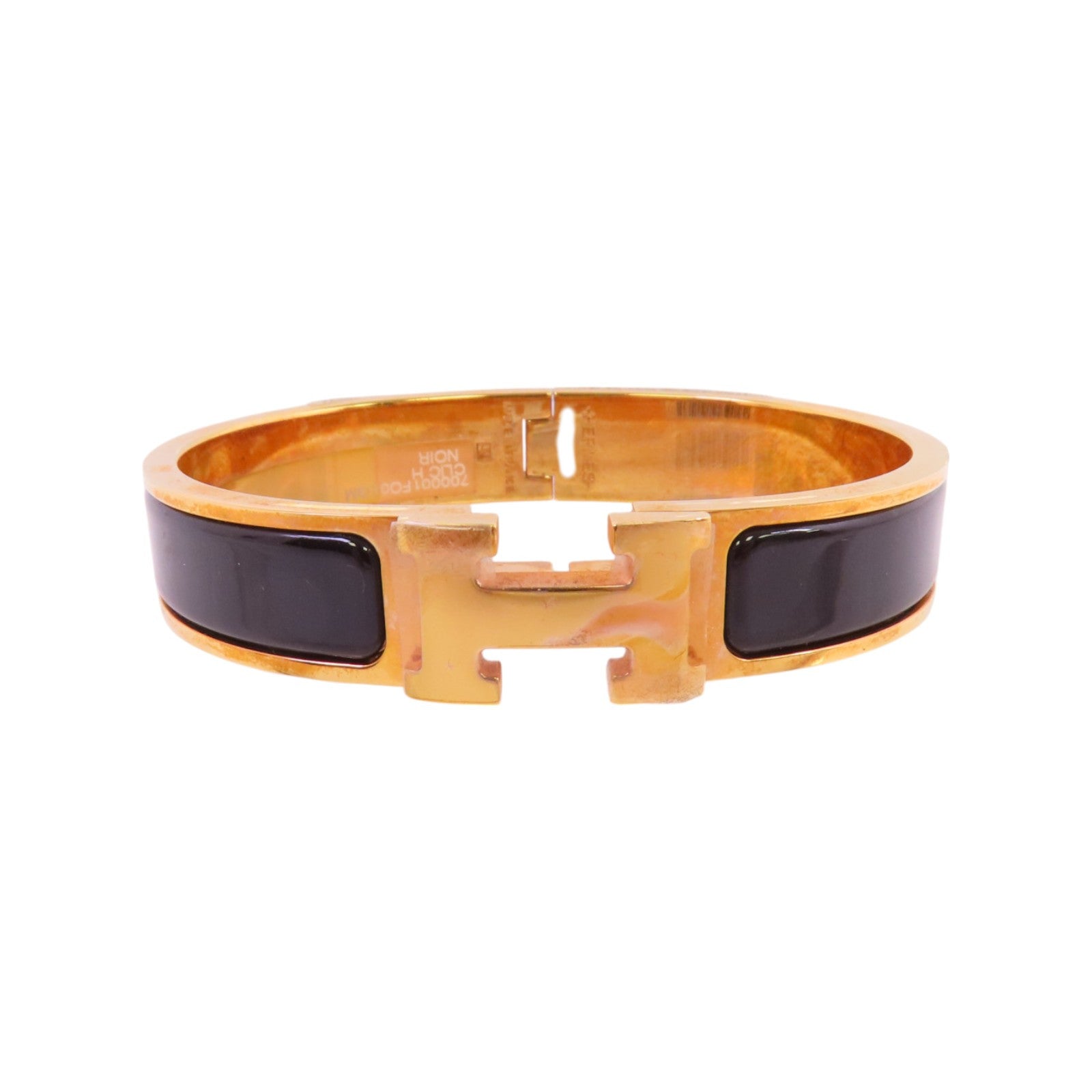 HERMES 琺瑯/金屬Clic H Bracelet金扣手鐲