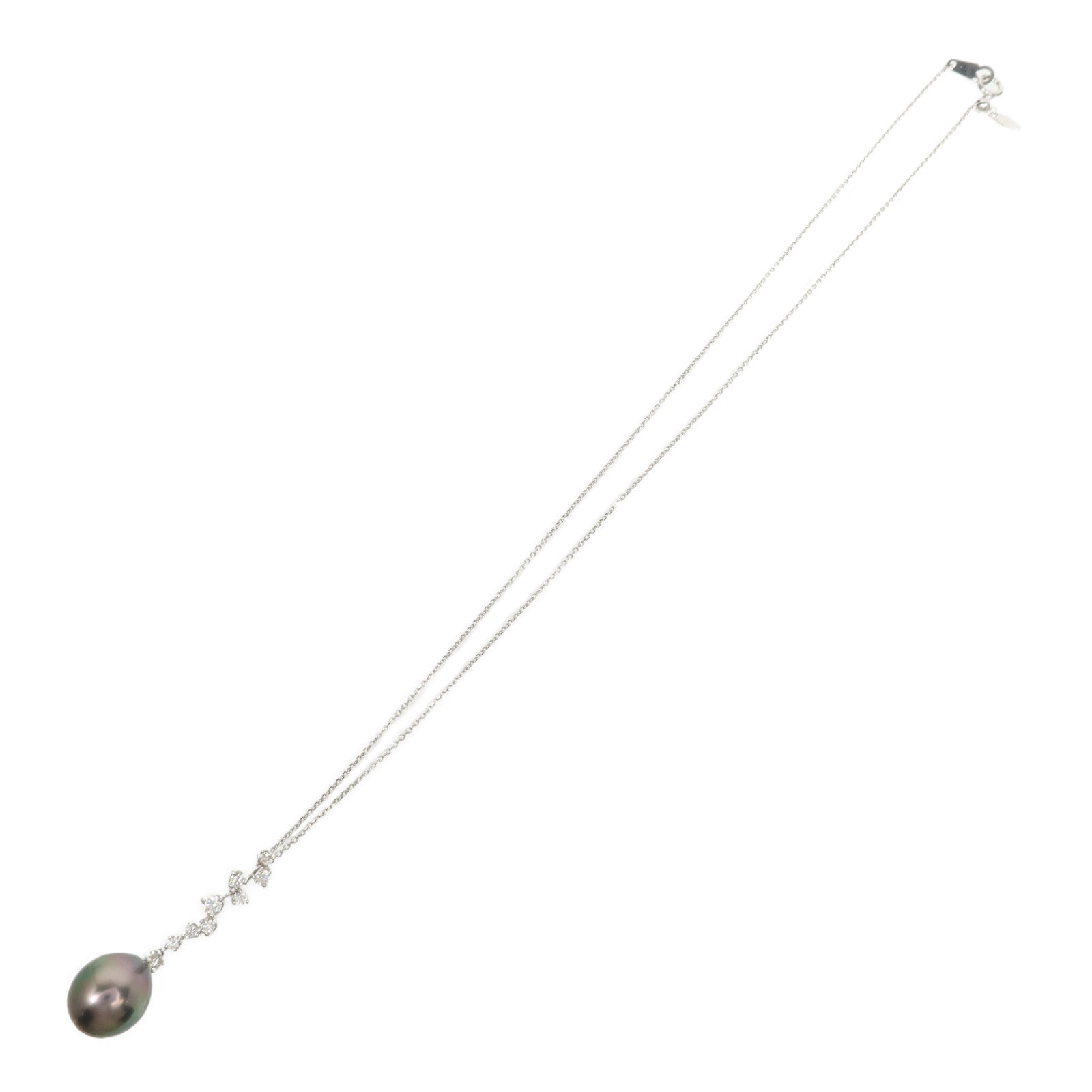 JEWELRY 18K白金Diamond Black Pearl Necklace珍珠/鑽石項鍊