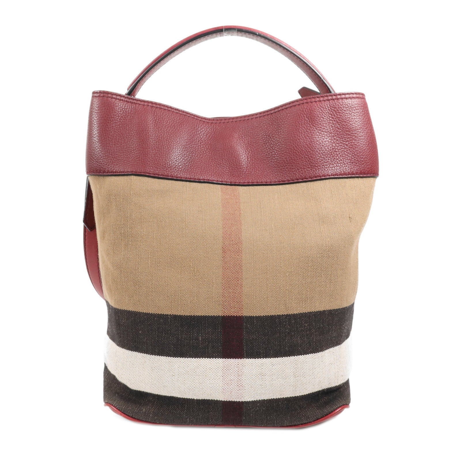 BURBERRY 帆布/牛皮皮革Shoulder Bag金扣手挽肩背兩用袋