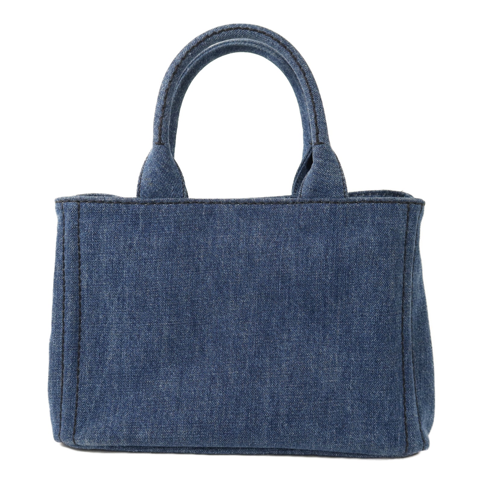 PRADA 牛仔布2 Way Shoulder金扣手挽肩背兩用袋