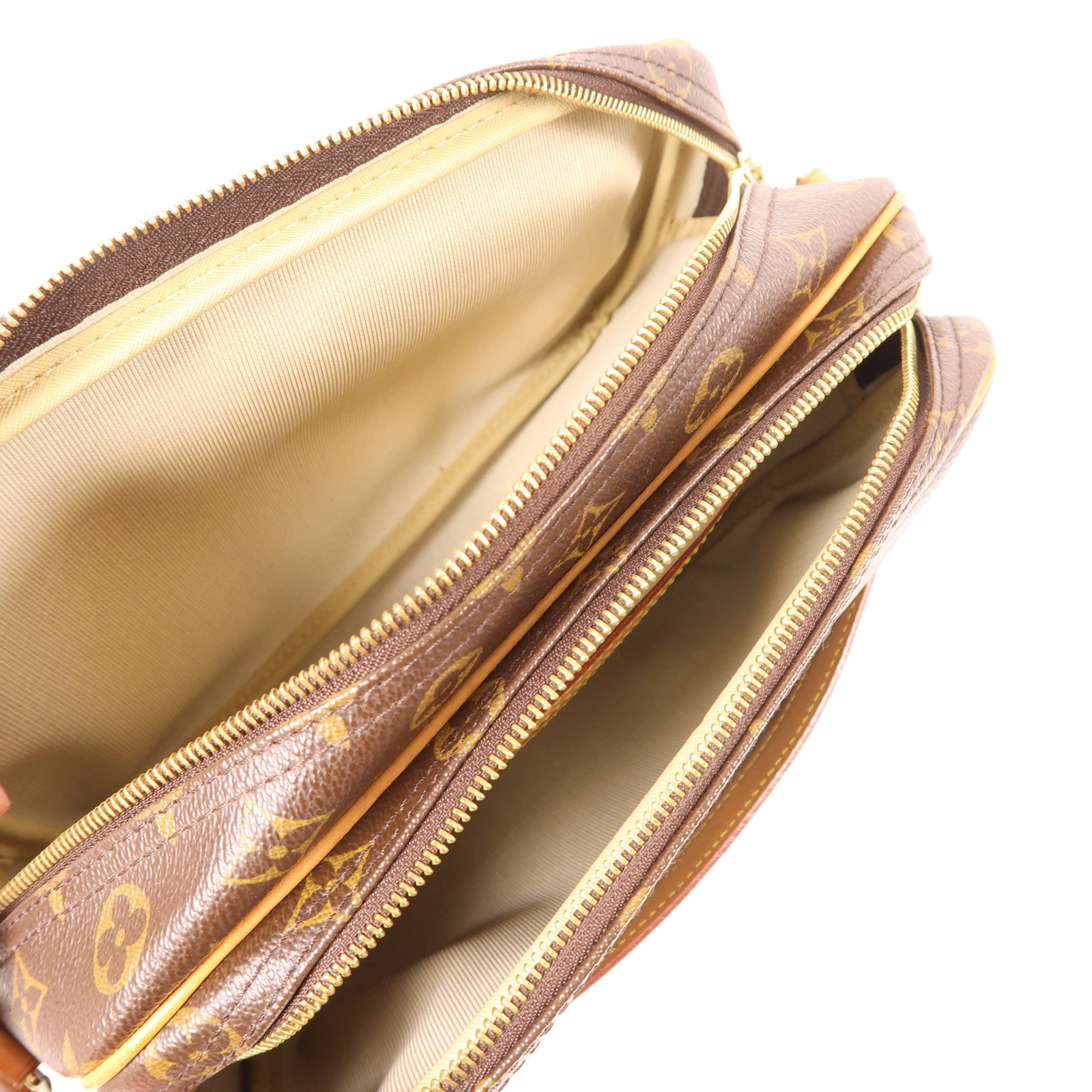 LOUIS VUITTON Monogram Reporter PM金扣肩背袋棕色