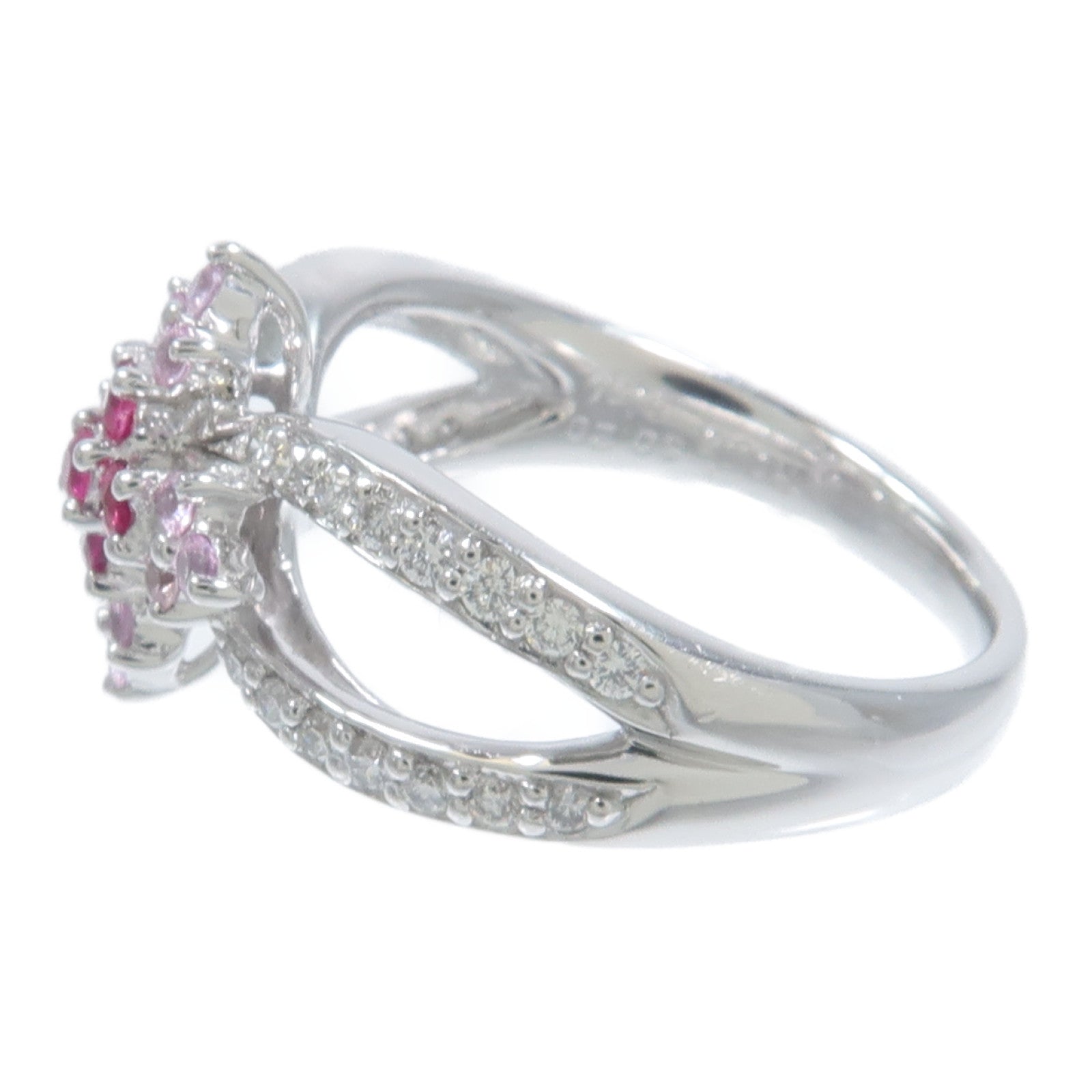 JEWELRY 18K白金Sapphire Ruby Diamond Ring粉紅藍寶石/紅寶石/鑽石戒指