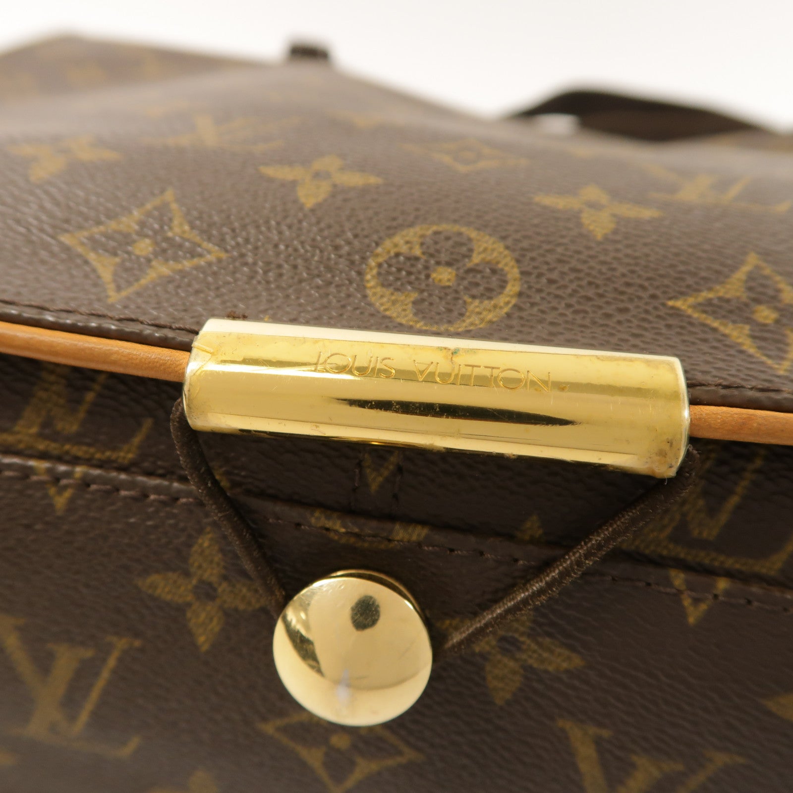 LOUIS VUITTON Monogram Abbesses金扣肩背袋棕色