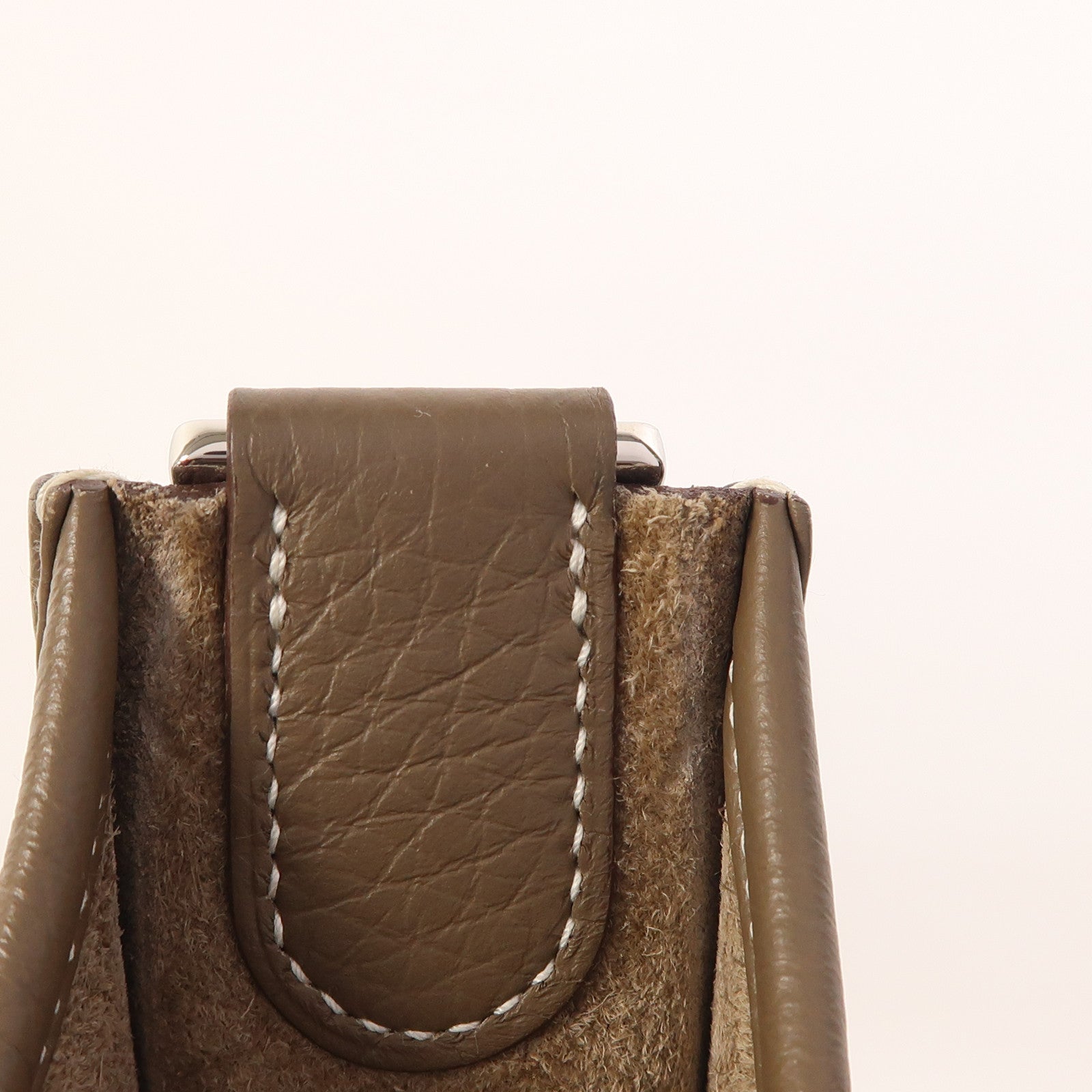 HERMES Clemence皮革Evelyne PM銀扣肩背袋Etoupe