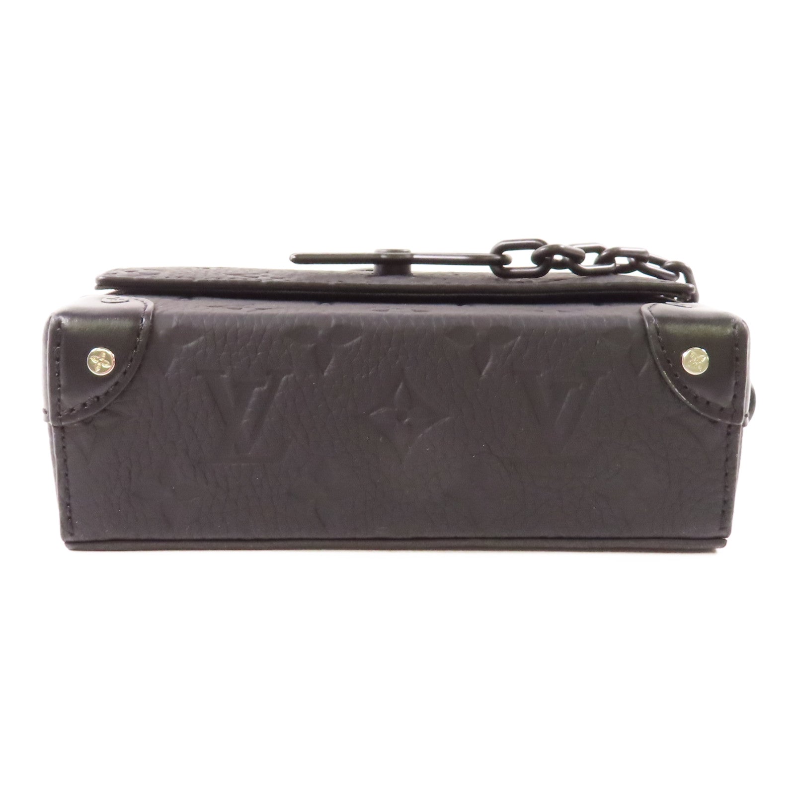 LOUIS VUITTON Monogram Taurillon Steamer Wearable Wallet黑扣肩背袋