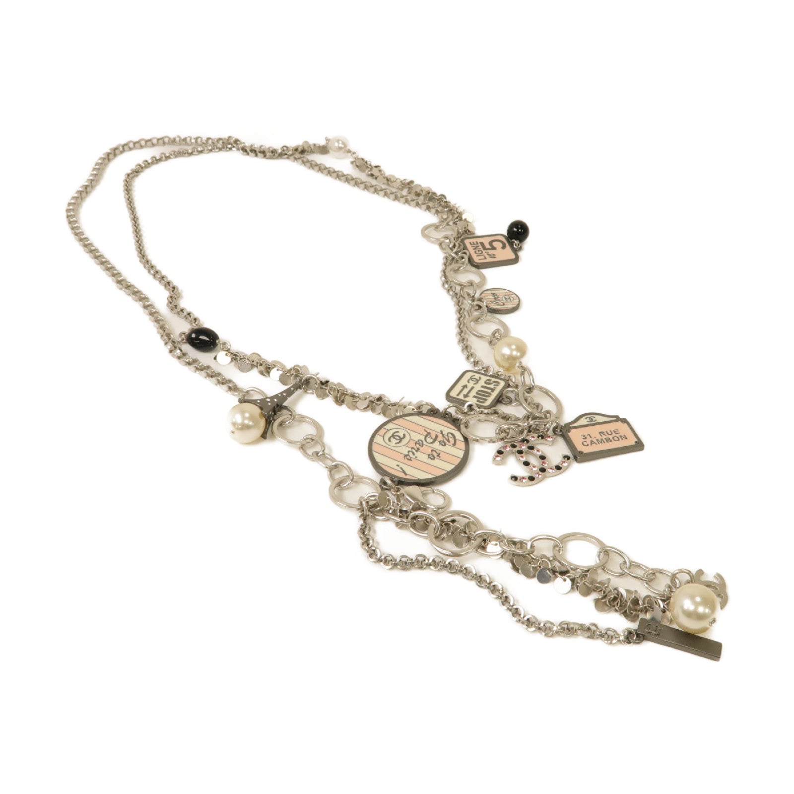 CHANEL 金屬/PVC Chain Belt腰帶粉紅色/銀色