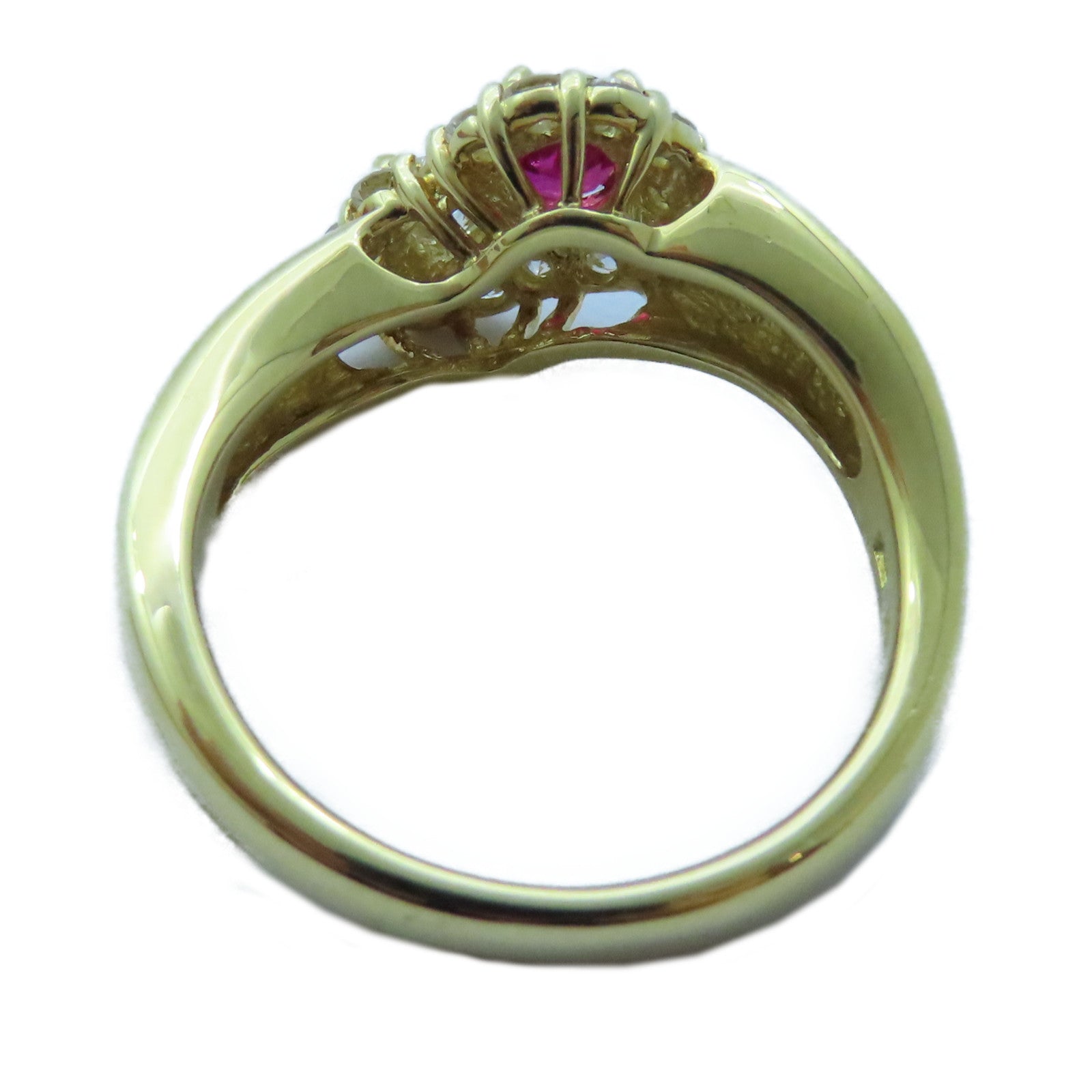 JEWELRY 【激減優惠】18K黃金Ruby Ring 0.36ct紅寶石/0.70ct鑽石戒指US#6