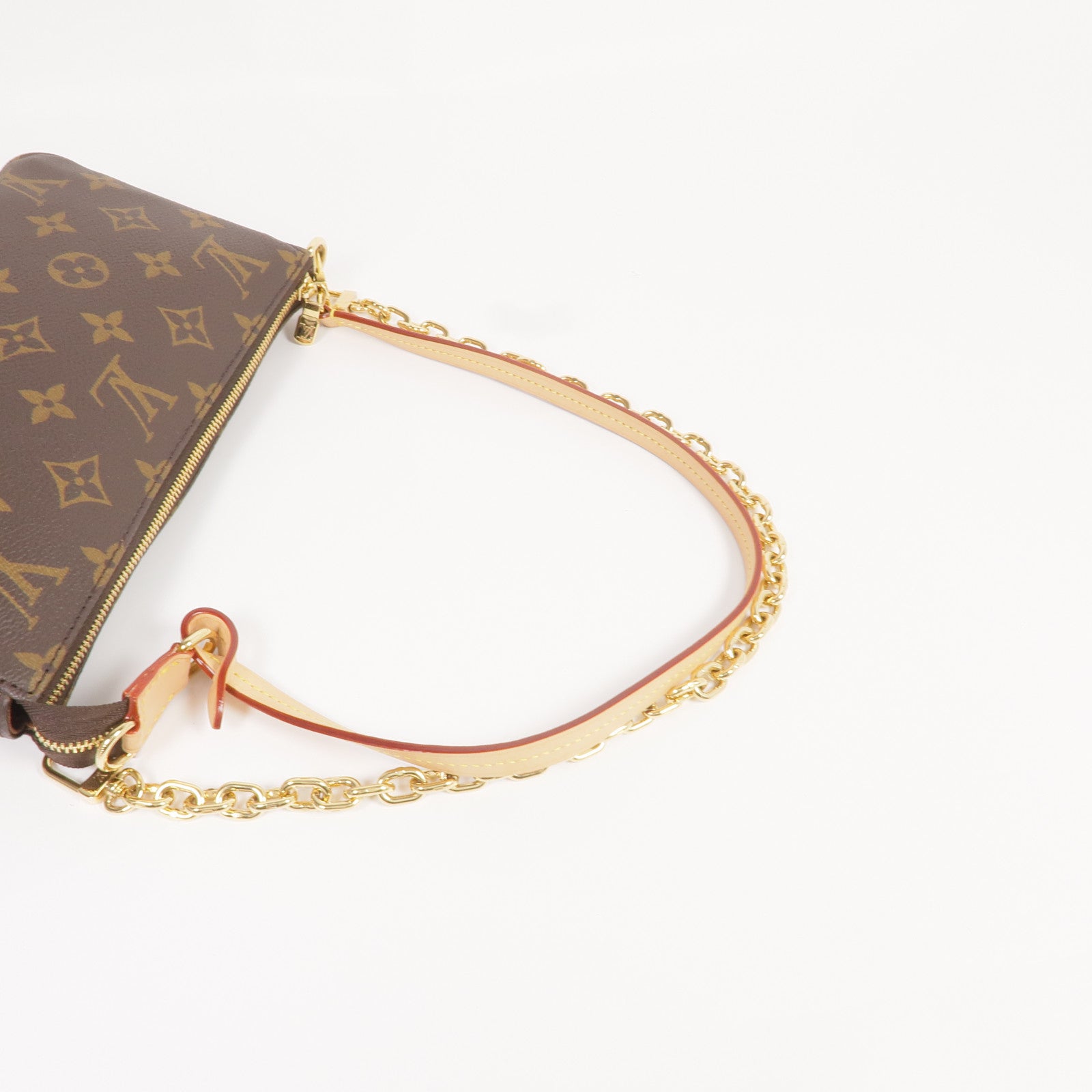 LOUIS VUITTON Monogram Pochette Accessoires金扣手挽肩背兩用袋