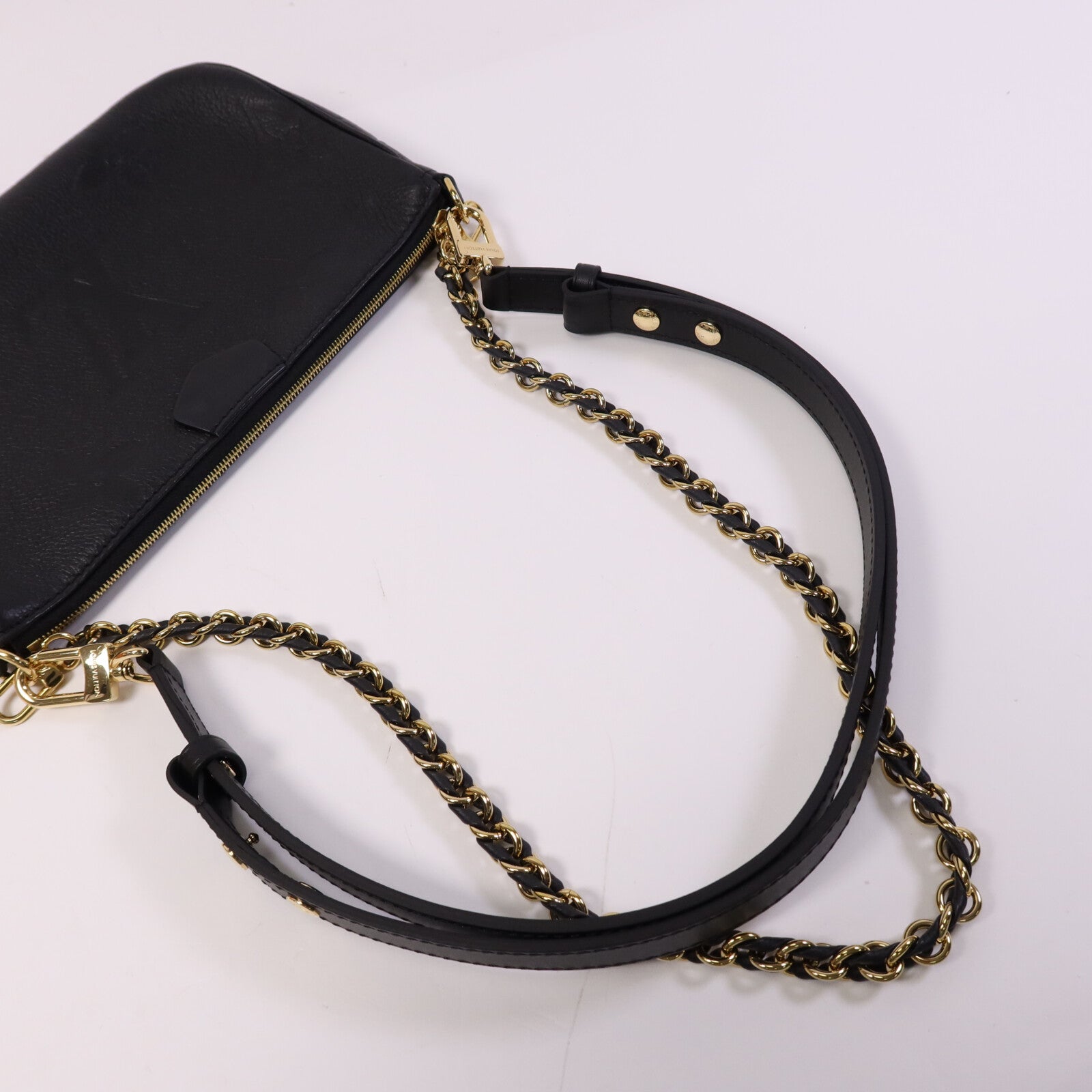 LOUIS VUITTON Monogram Empreinte Multi Pochette Accessoires金扣手挽肩背兩用袋