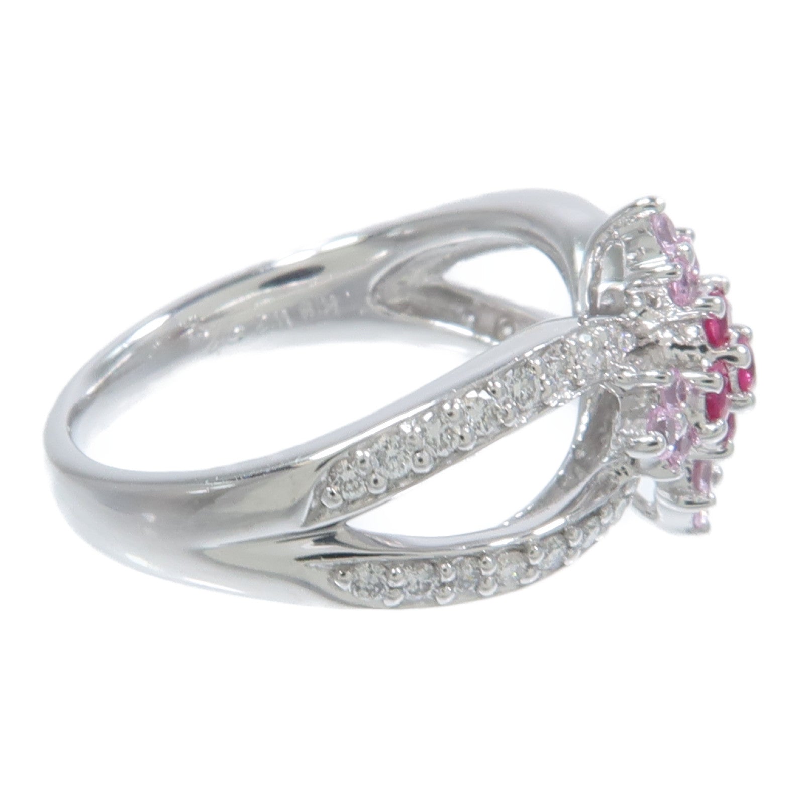 JEWELRY 18K白金Sapphire Ruby Diamond Ring粉紅藍寶石/紅寶石/鑽石戒指