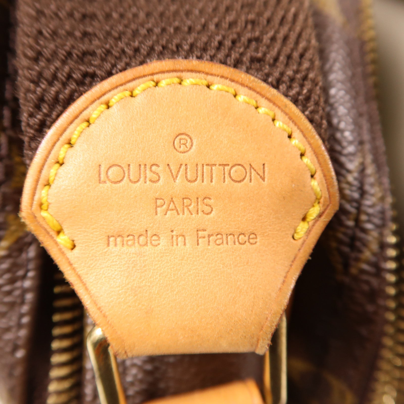 LOUIS VUITTON Monogram Reporter PM金扣肩背袋棕色