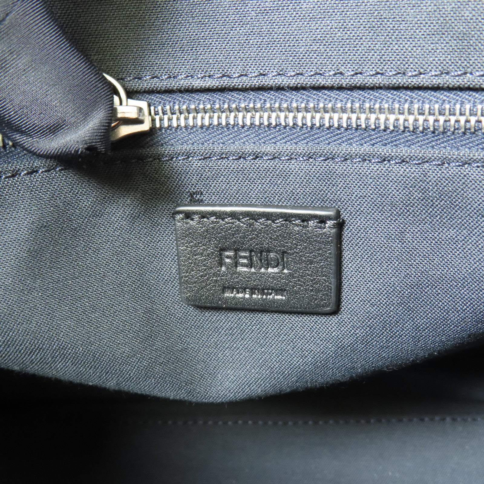 FENDI 【激減優惠】牛仔布/皮革FF Shopping Bag Small銀扣手挽袋
