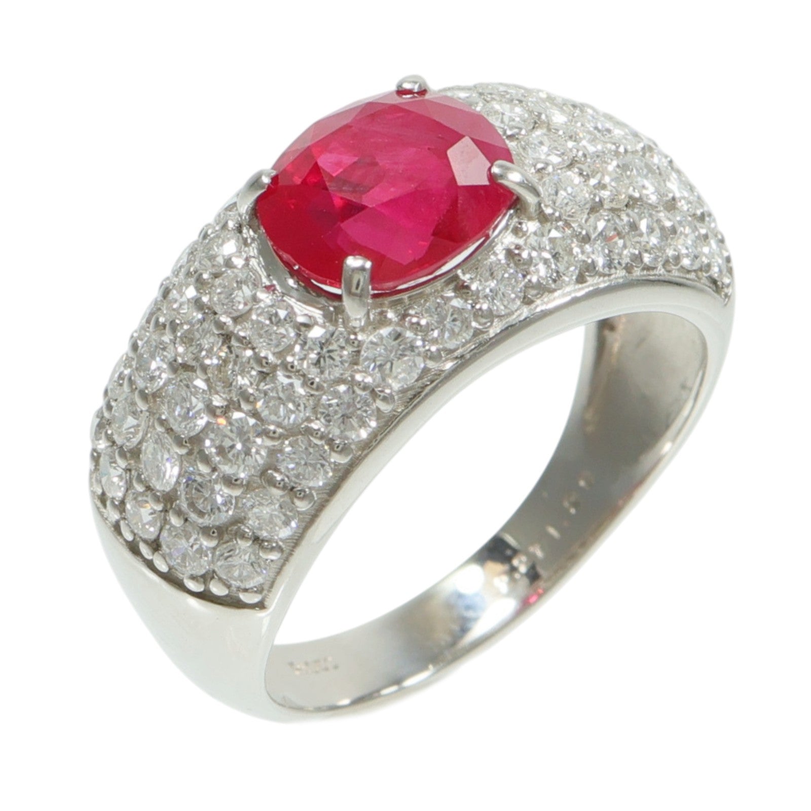 JEWELRY PT950鉑金Ruby Dimond Ring紅寶石/鑽石戒指