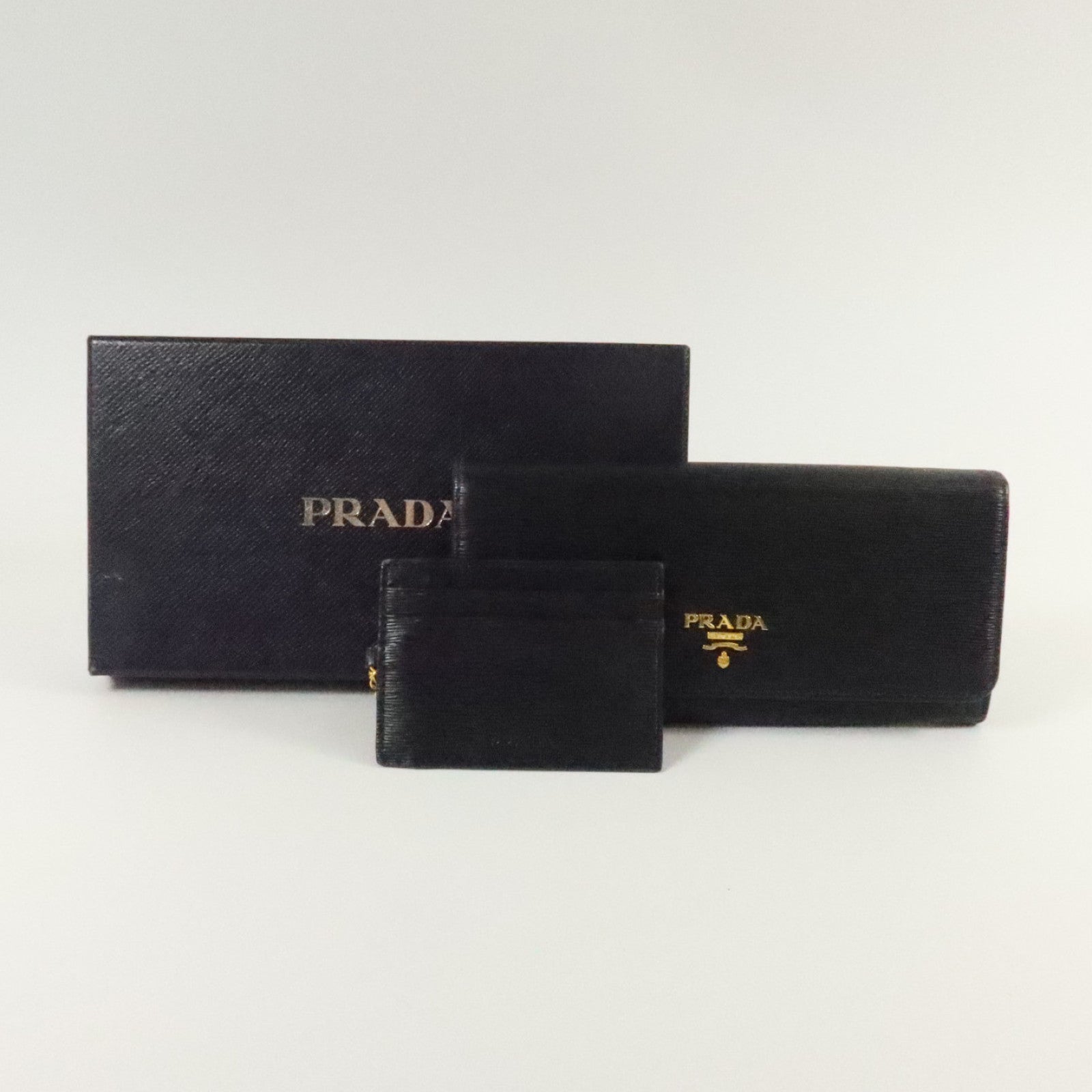 PRADA Saffiano皮革Long Wallet金扣長錢包