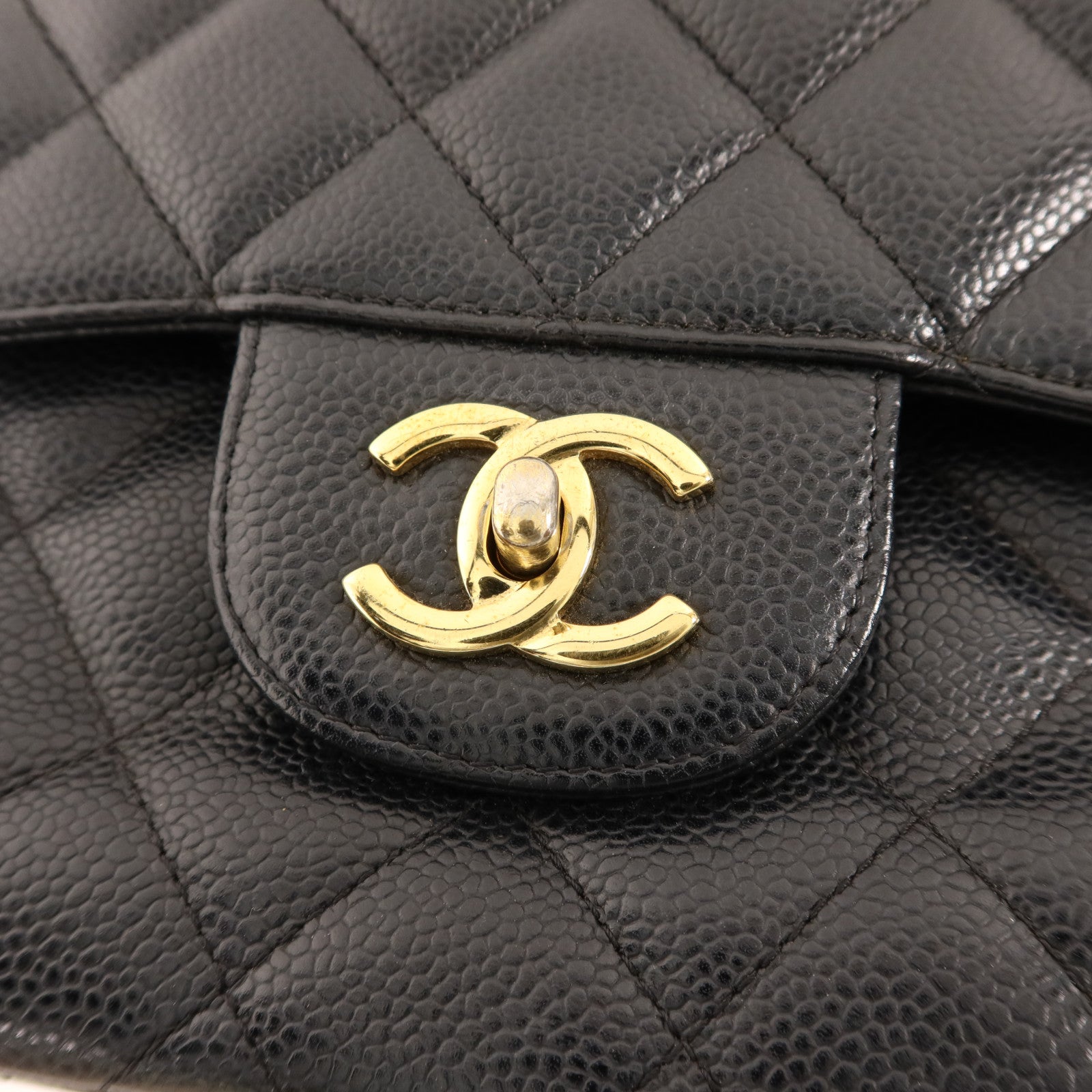 CHANEL 牛皮皮革Large Classic金扣鏈帶肩背袋