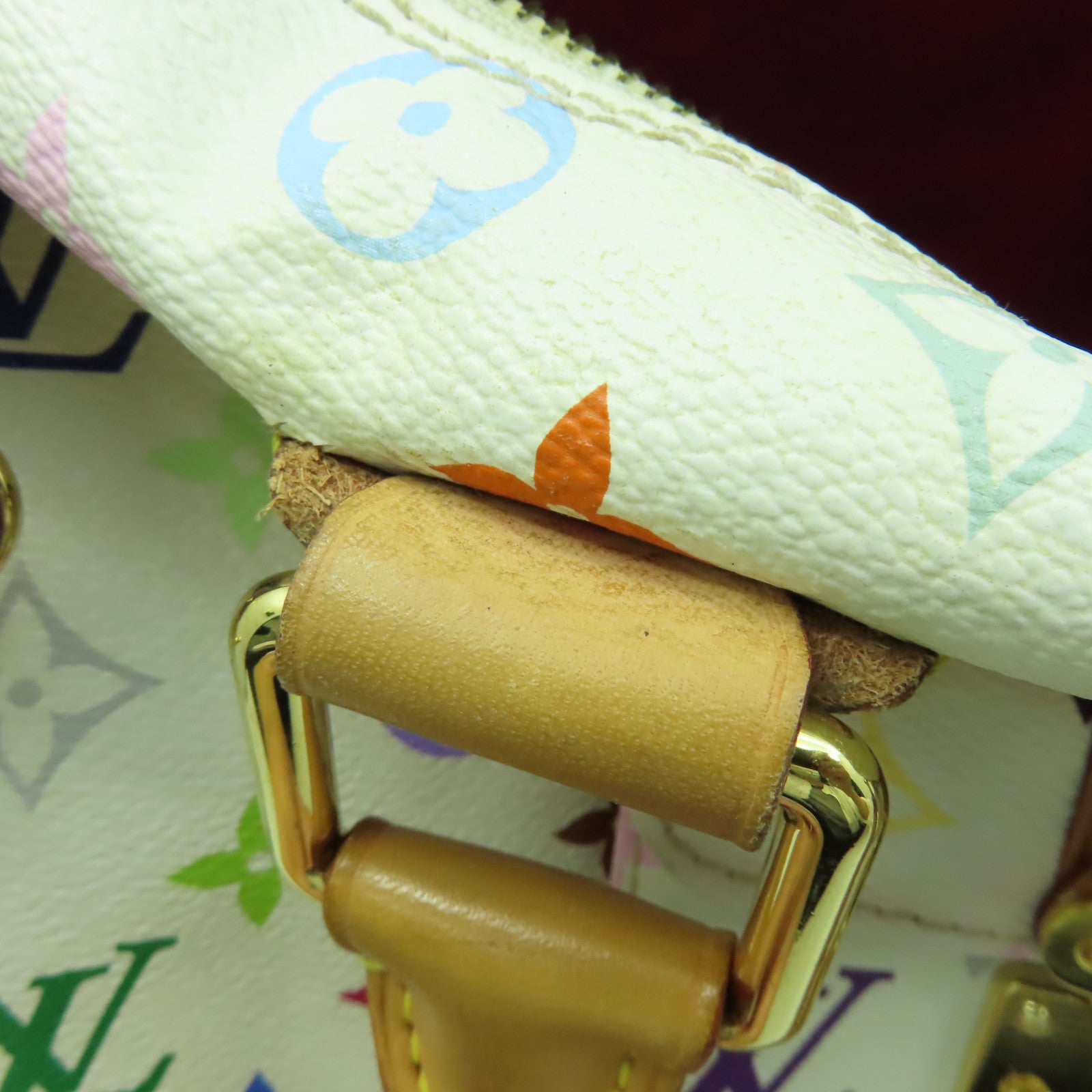 LOUIS VUITTON Monogram Multicolore Speedy 30金扣手挽袋白色/彩色
