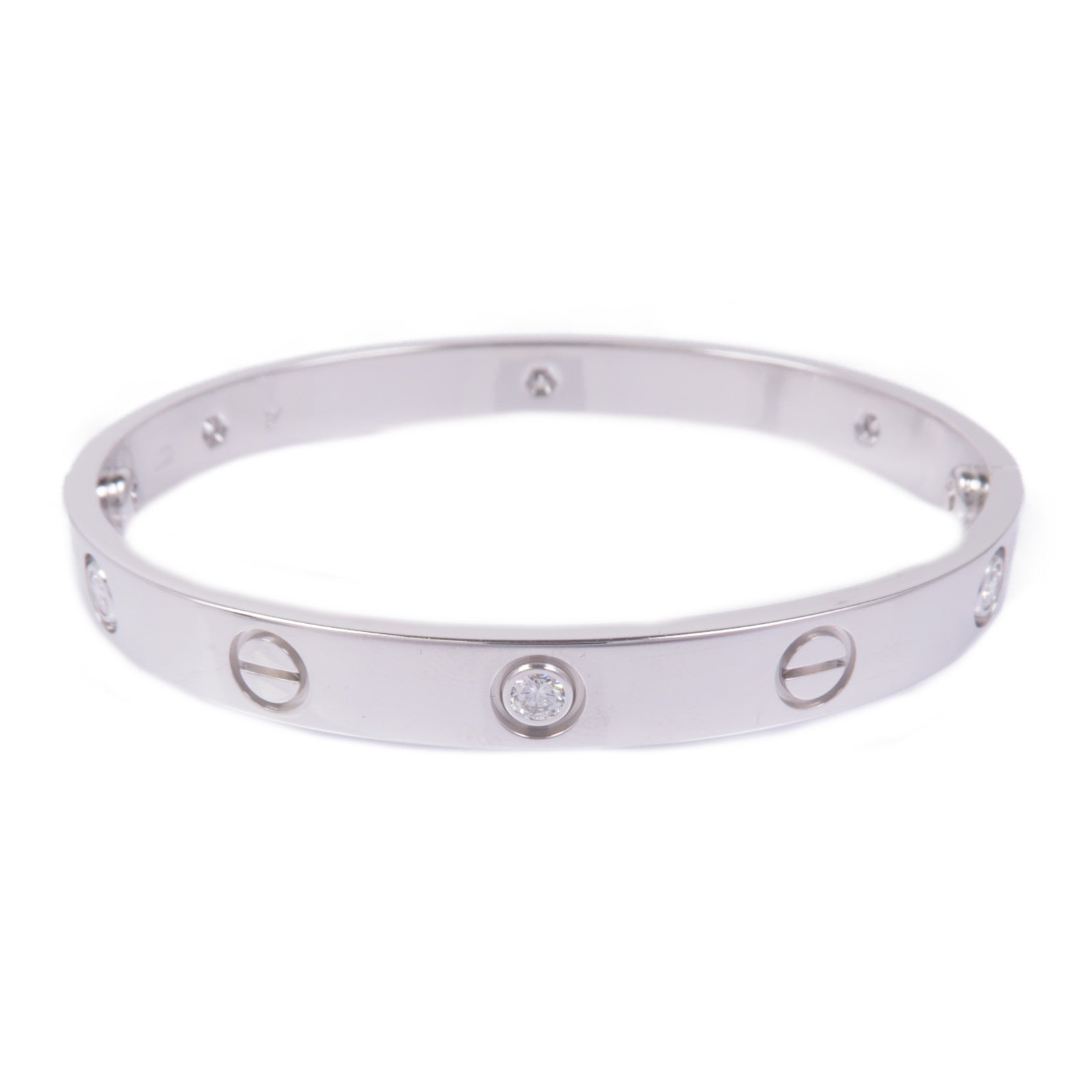 CARTIER 18K白金Love Bracelet 6P Diamond鑽石手鐲Cartier#16