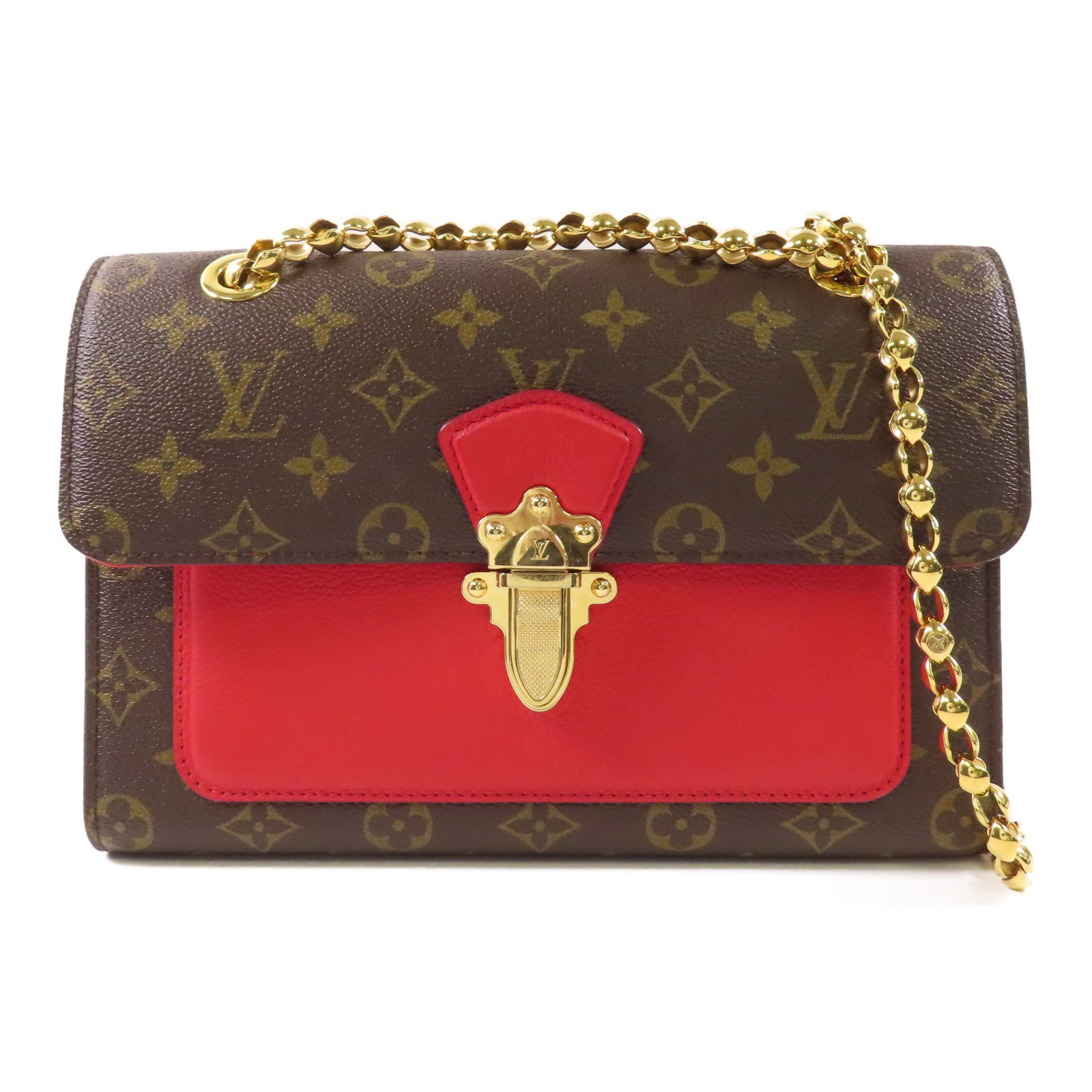 LOUIS VUITTON Monogram Victoire金扣鏈帶肩背袋