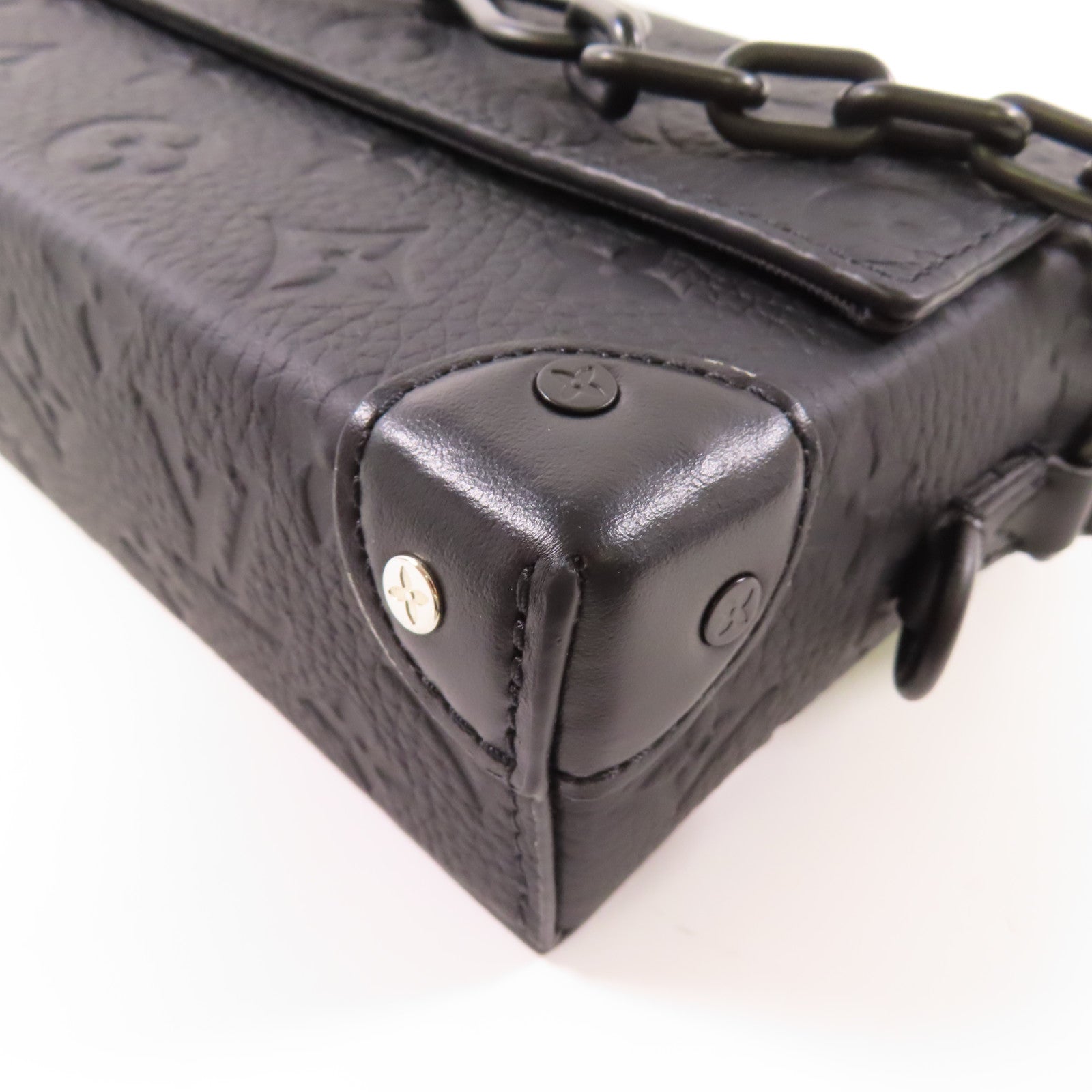 LOUIS VUITTON Monogram Taurillon Steamer Wearable Wallet黑扣肩背袋