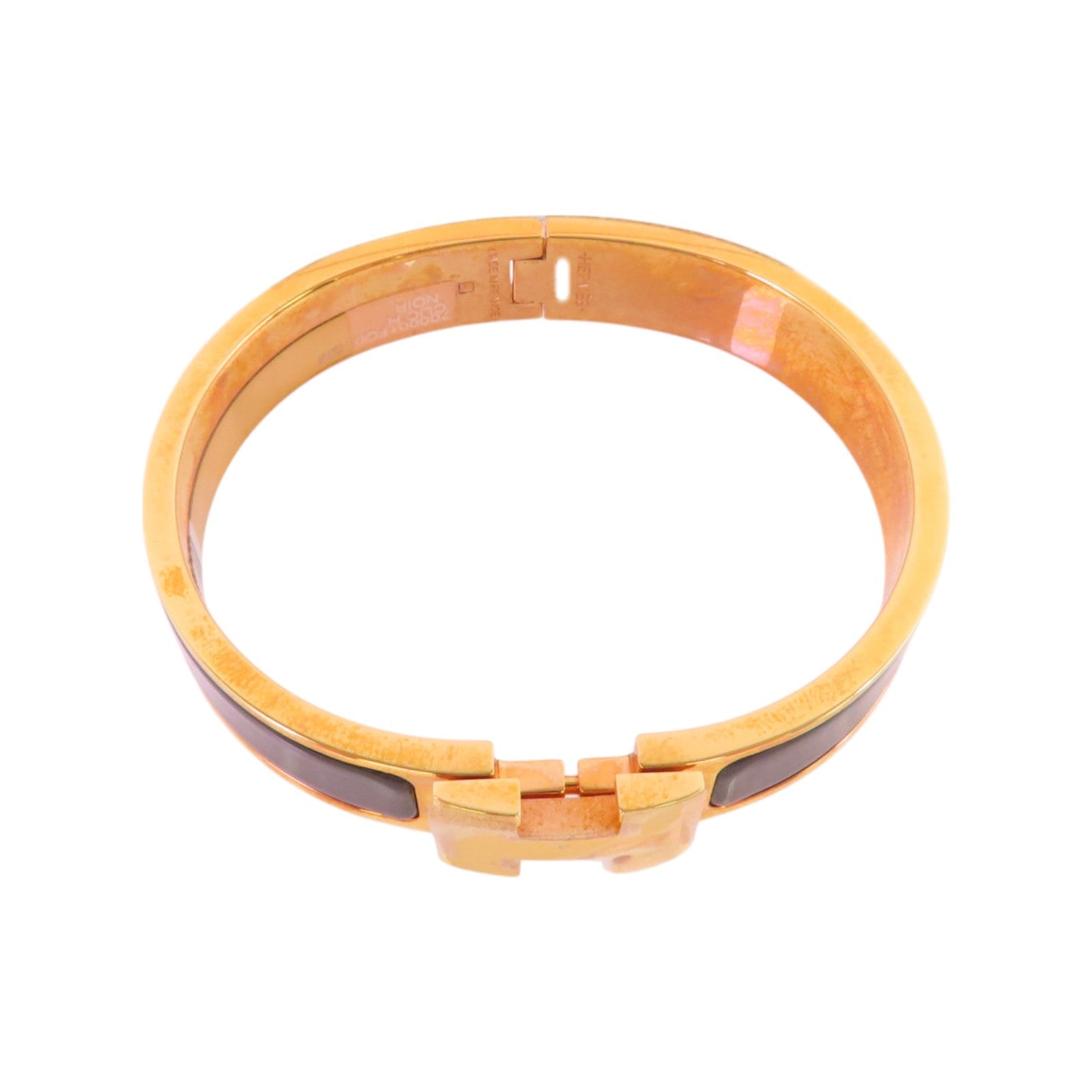 HERMES 琺瑯/金屬Clic H Bracelet金扣手鐲
