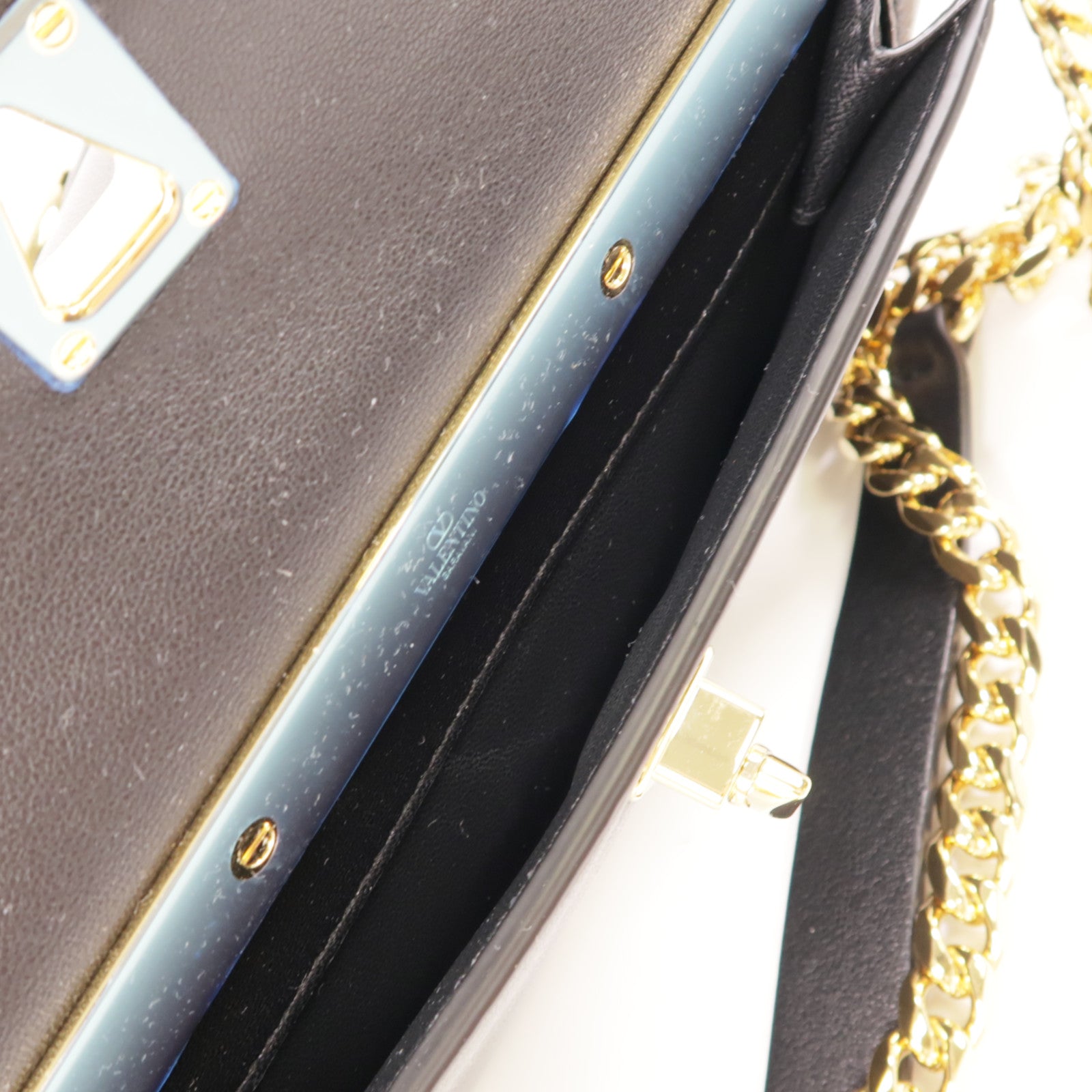 Valentino 牛皮皮革VLogo Signature Bag金扣肩背袋