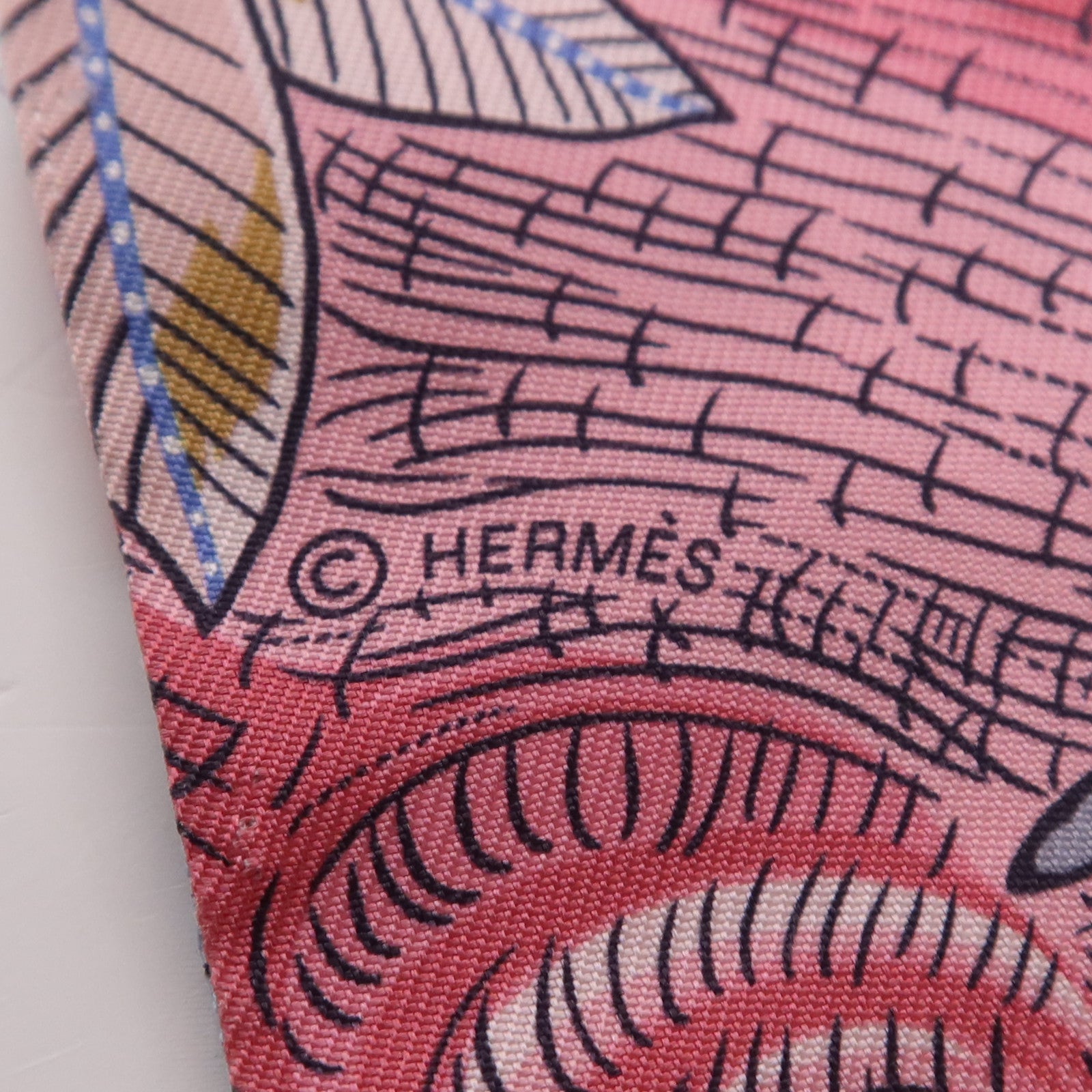 HERMES 絲質Twilly絲巾Multicolor