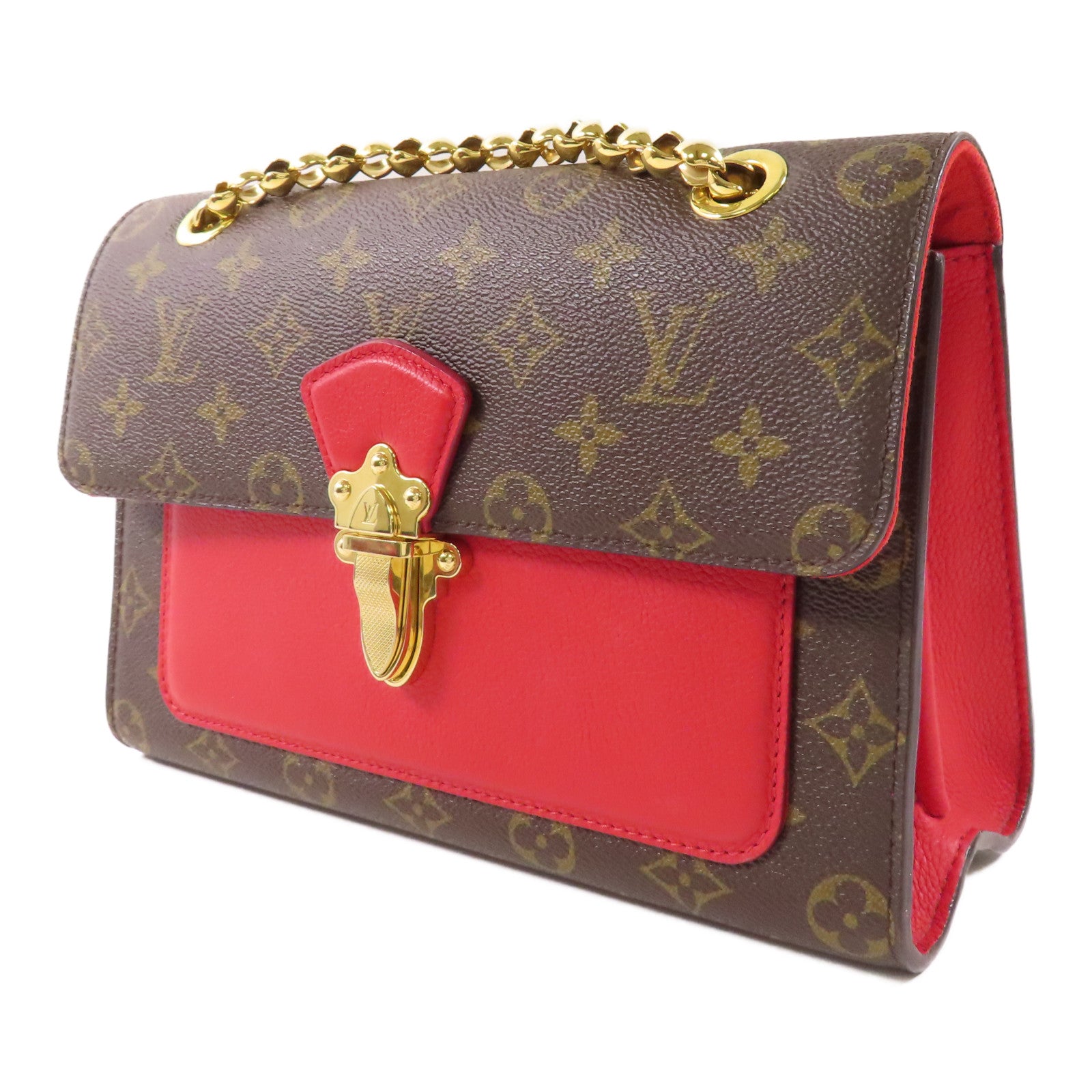 LOUIS VUITTON Monogram Victoire金扣鏈帶肩背袋