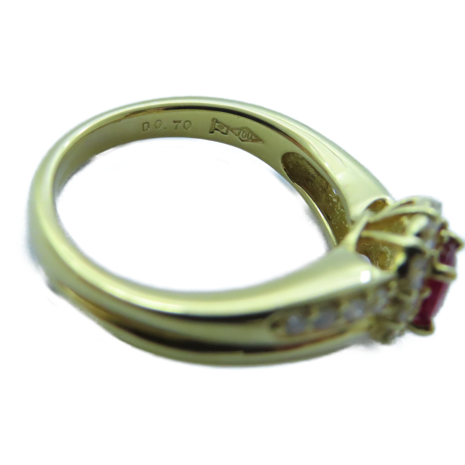 JEWELRY 【激減優惠】18K黃金Ruby Ring 0.36ct紅寶石/0.70ct鑽石戒指US#6