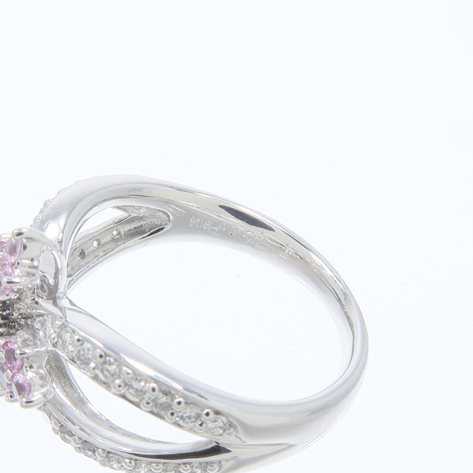 JEWELRY 18K白金Sapphire Ruby Diamond Ring粉紅藍寶石/紅寶石/鑽石戒指