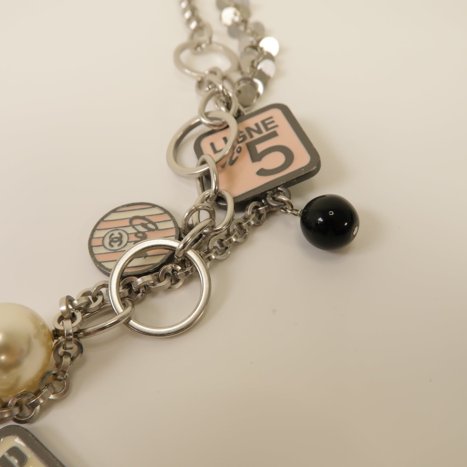 CHANEL 金屬/PVC Chain Belt腰帶粉紅色/銀色