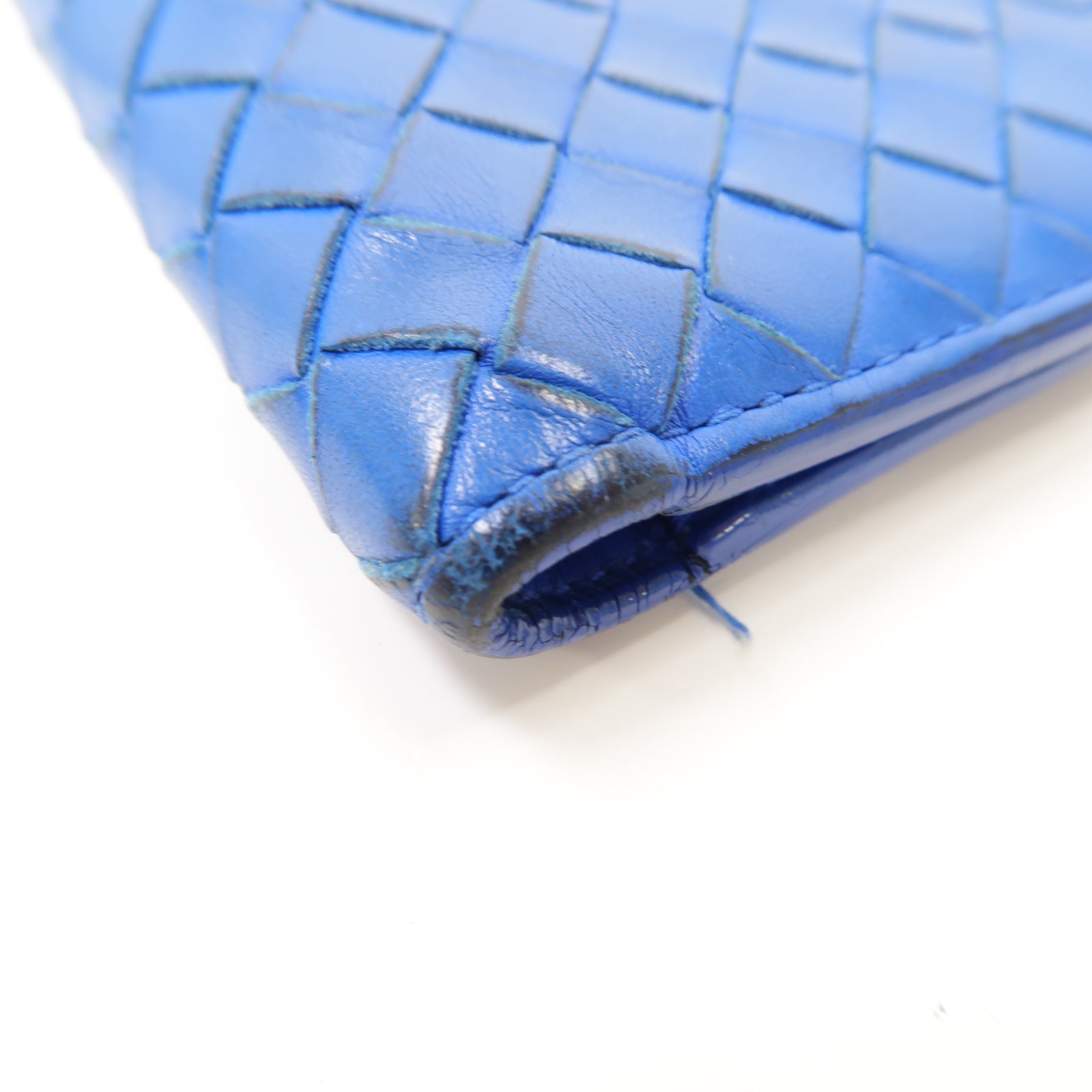 BOTTEGA VENETA 織紋皮革Wallet錢包藍色
