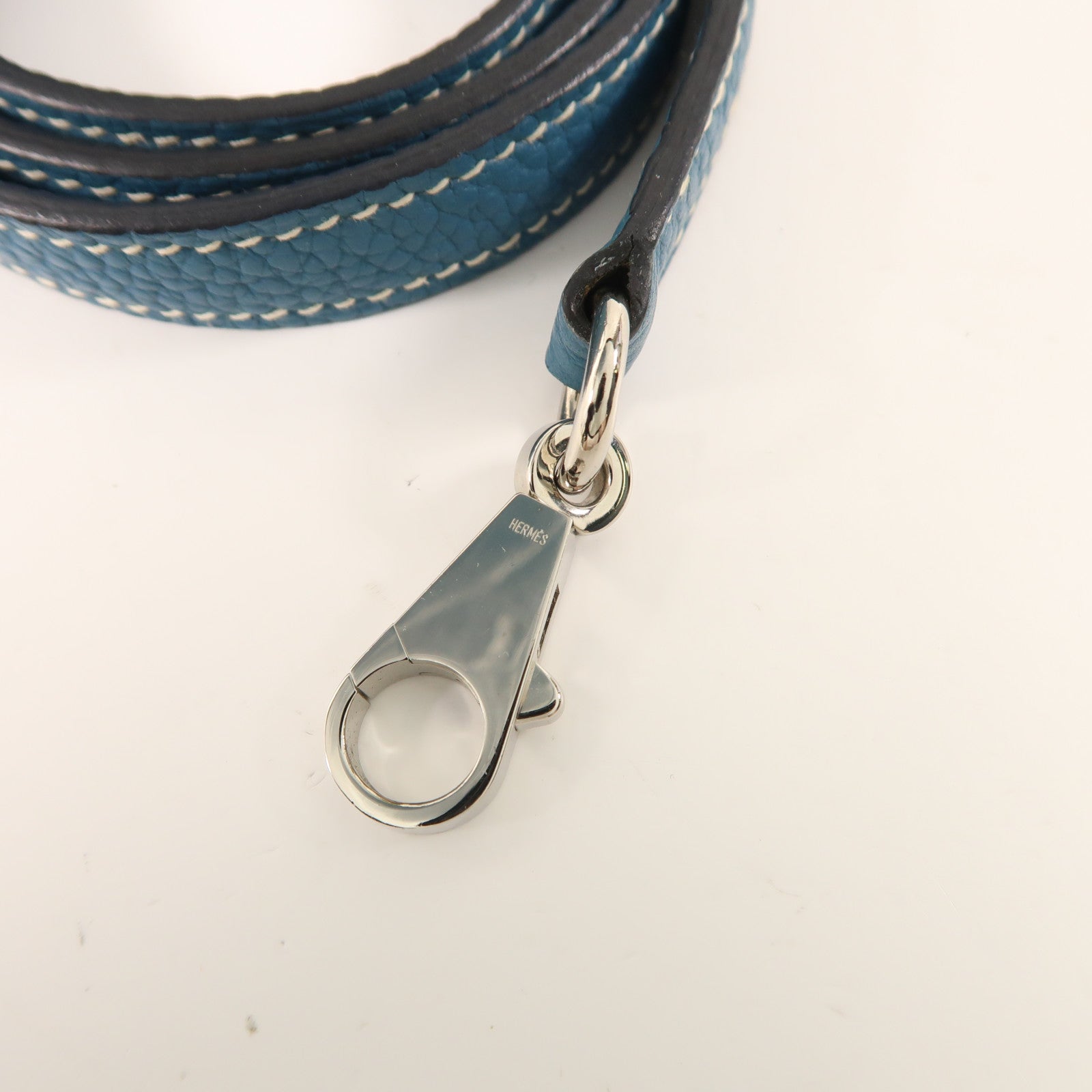 HERMES PHW Bolide 31 2 Way Shoulder Handbag Clemence Leather Bleu Jean