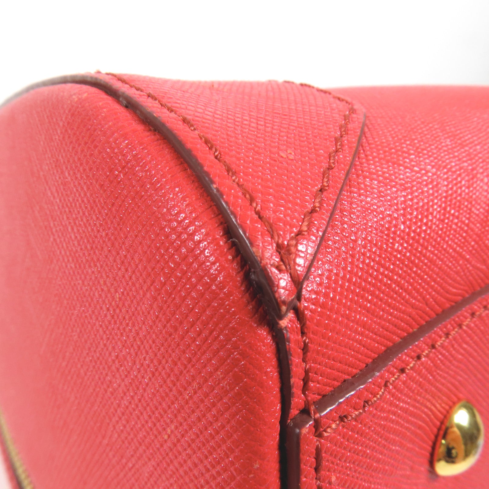 MCM 牛皮皮革Boston Bag金扣手挽袋