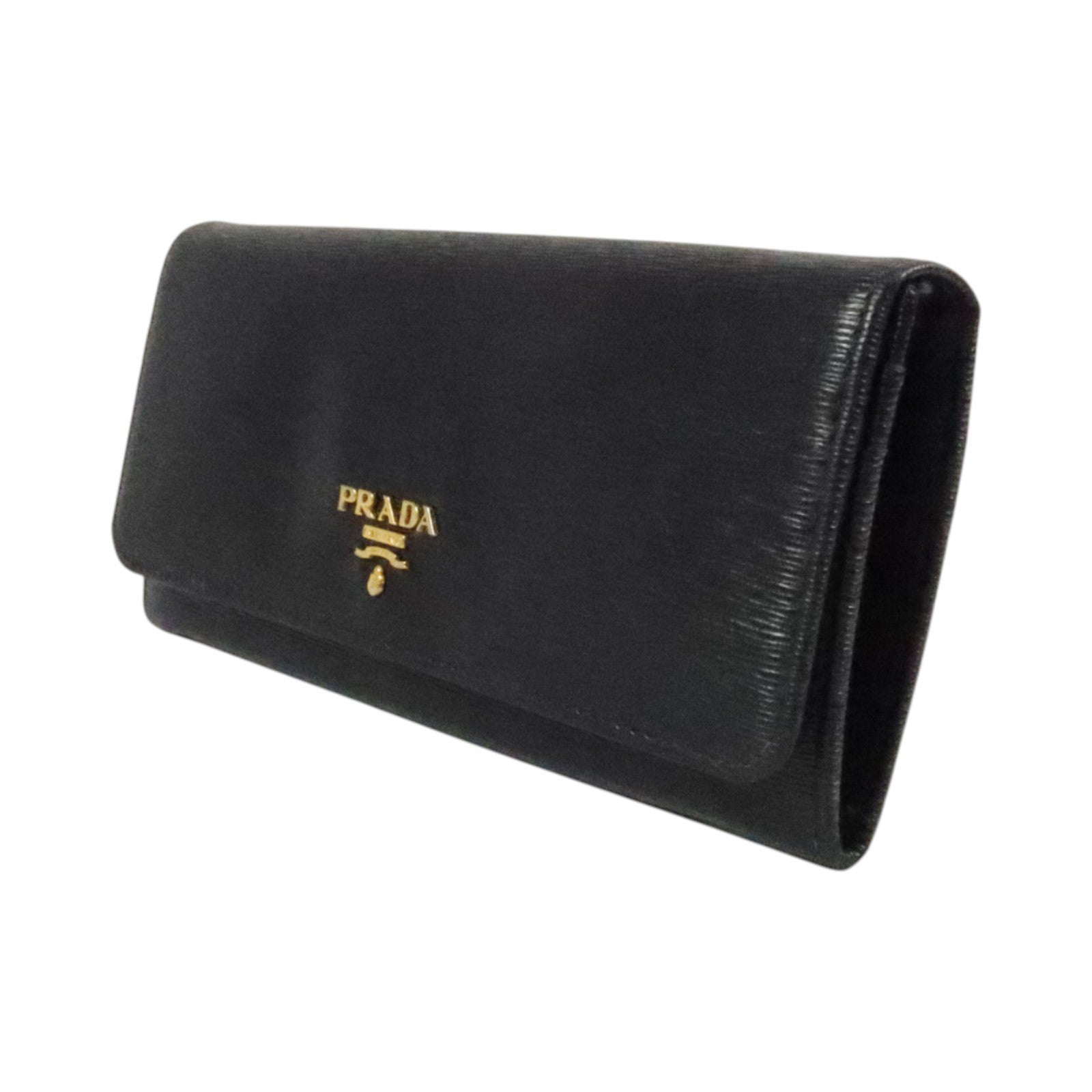PRADA Saffiano皮革Long Wallet金扣長錢包