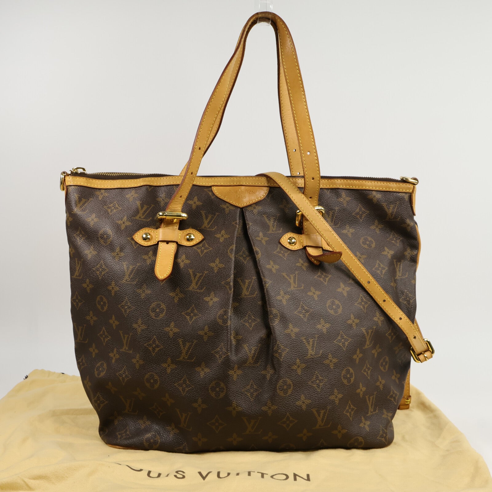 LOUIS VUITTON Monogram Palermo GM手挽肩背兩用袋棕色