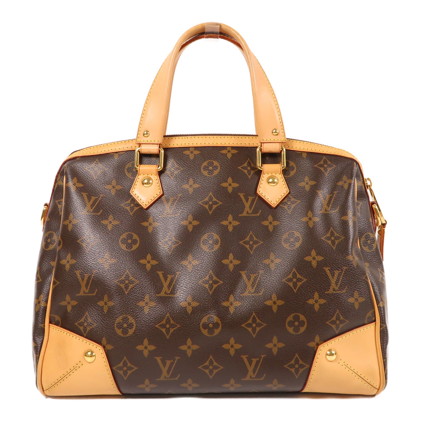 LOUIS VUITTON Monogram Retiro PM金扣手挽肩背兩用袋棕色