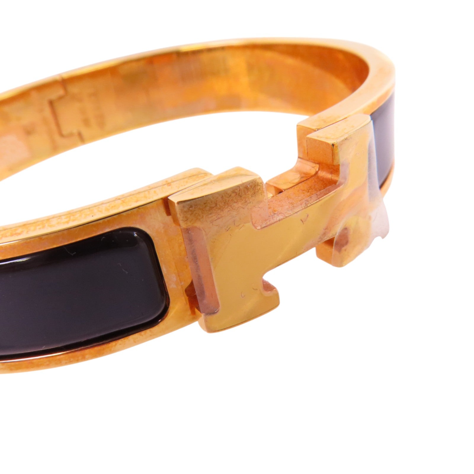 HERMES 琺瑯/金屬Clic H Bracelet金扣手鐲