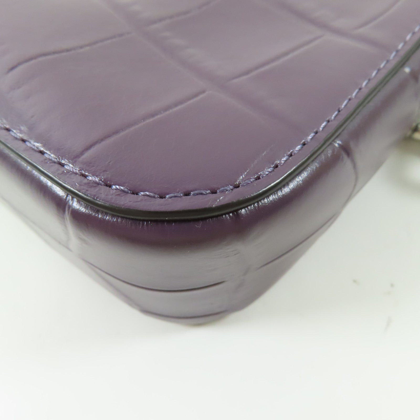 COACH 牛皮皮革Nolita 19銀扣鏈帶手挽袋