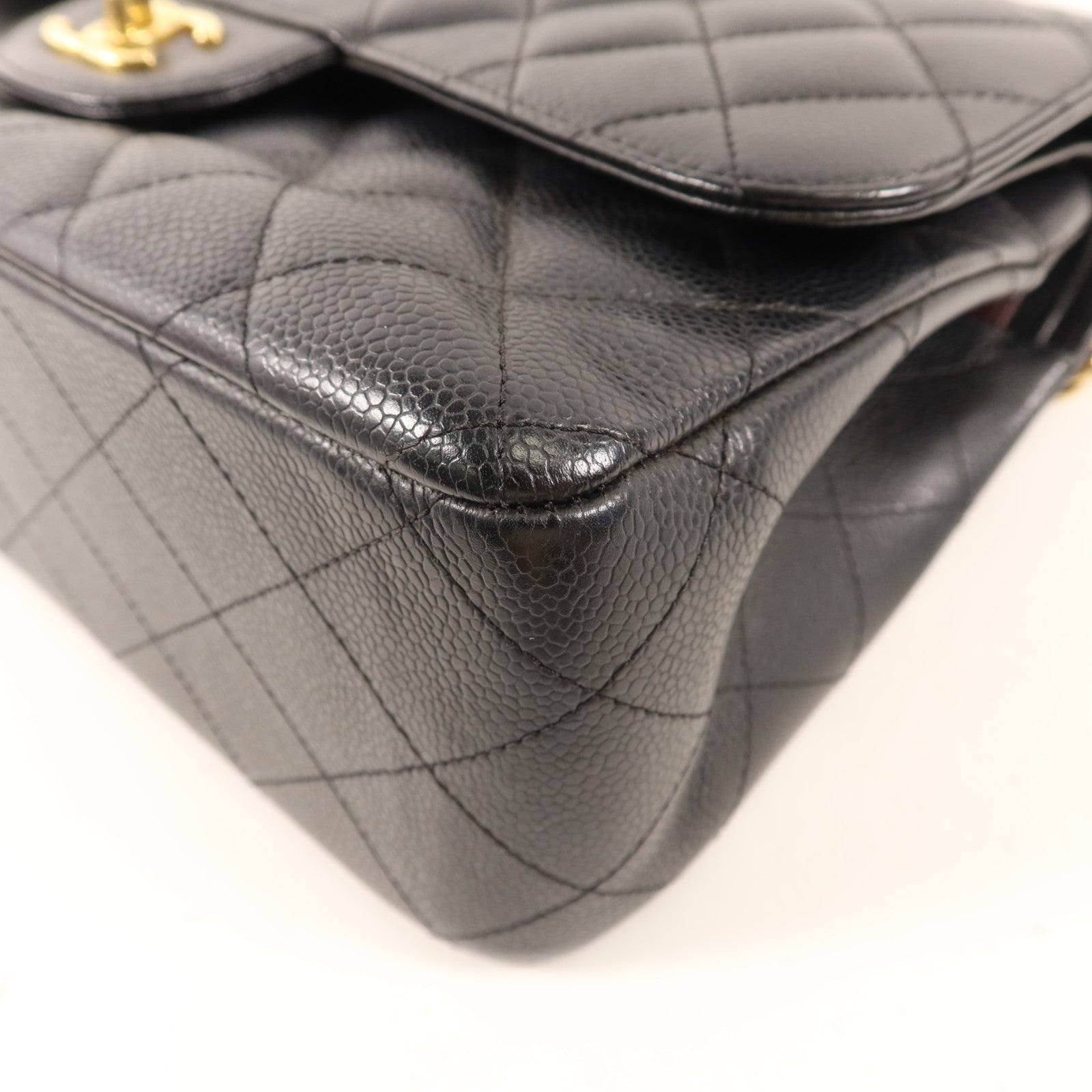 CHANEL 牛皮皮革Large Classic金扣鏈帶肩背袋