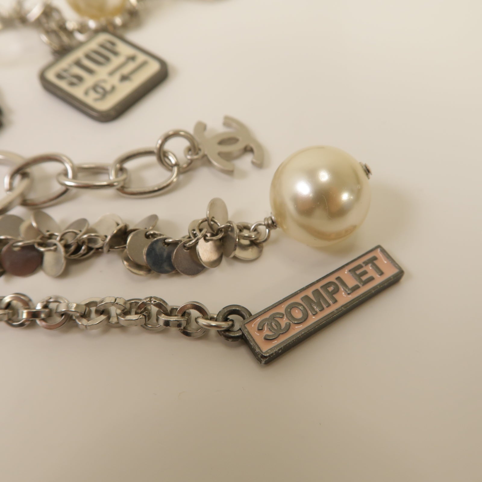 CHANEL 金屬/PVC Chain Belt腰帶粉紅色/銀色