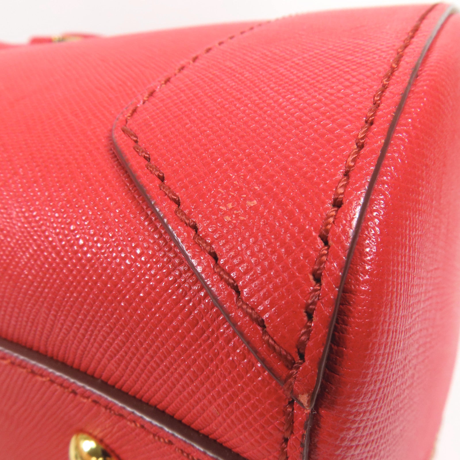 MCM 牛皮皮革Boston Bag金扣手挽袋