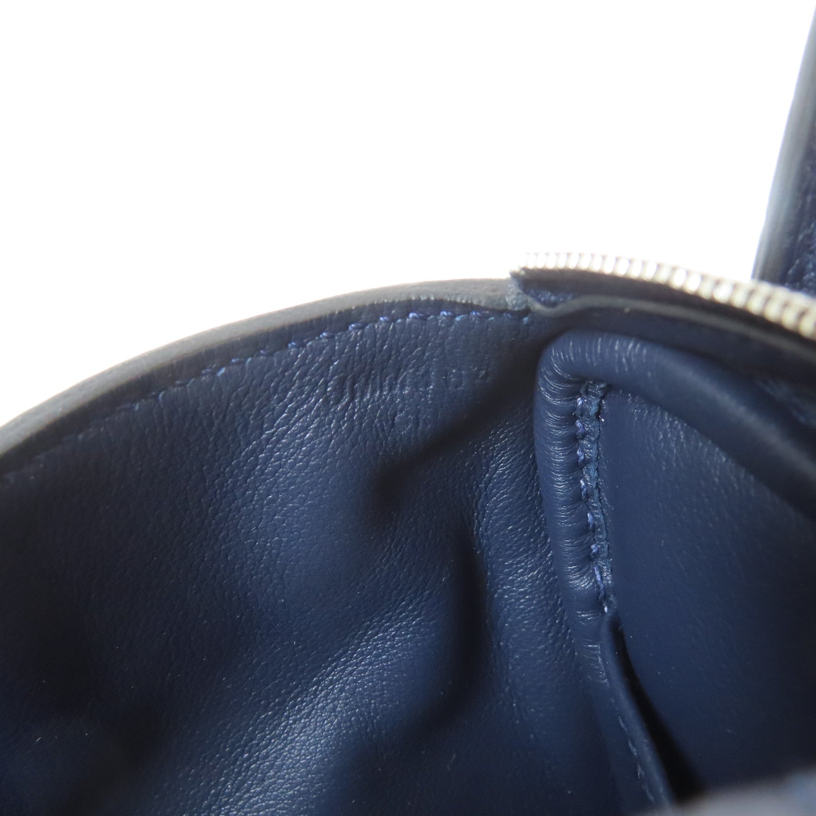 HERMES Clemence皮革Mini Lindy銀扣肩背袋深夜藍