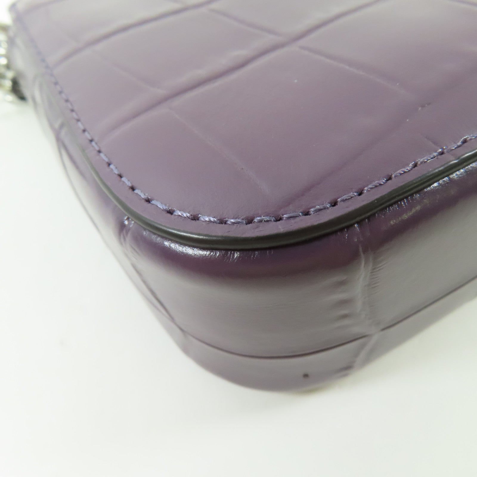 COACH 牛皮皮革Nolita 19銀扣鏈帶手挽袋