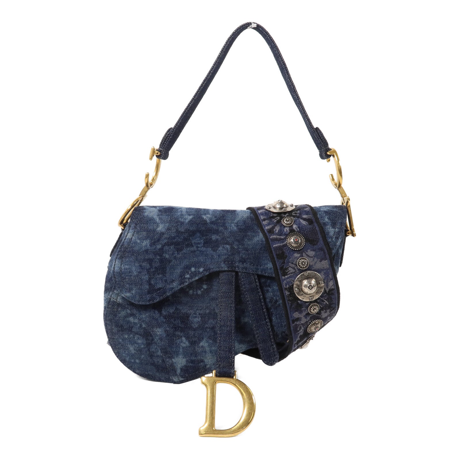 Dior 牛仔布Saddle手挽肩背兩用袋